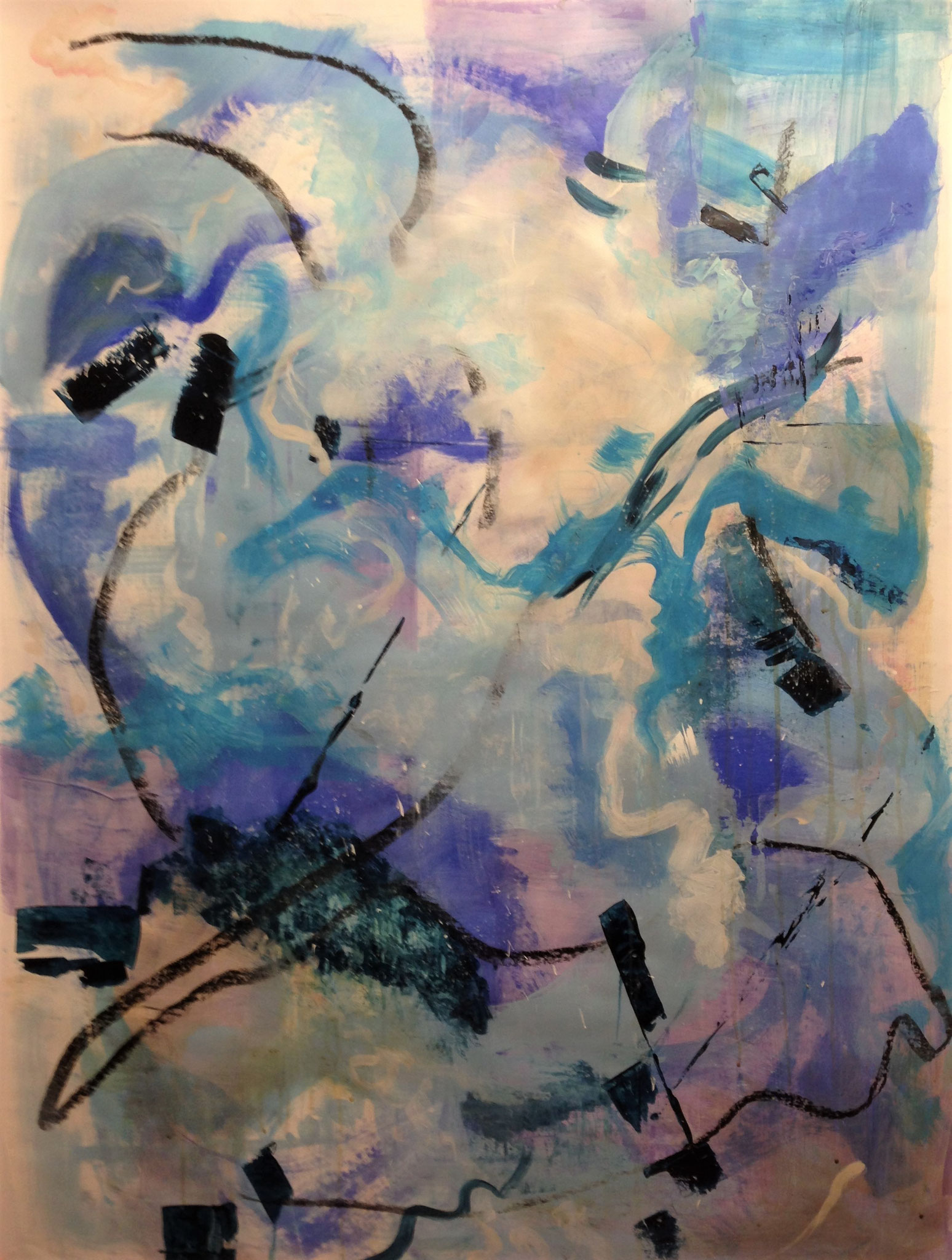 Evolution 1, Acryl a. Papier, 2021, 120x100cm