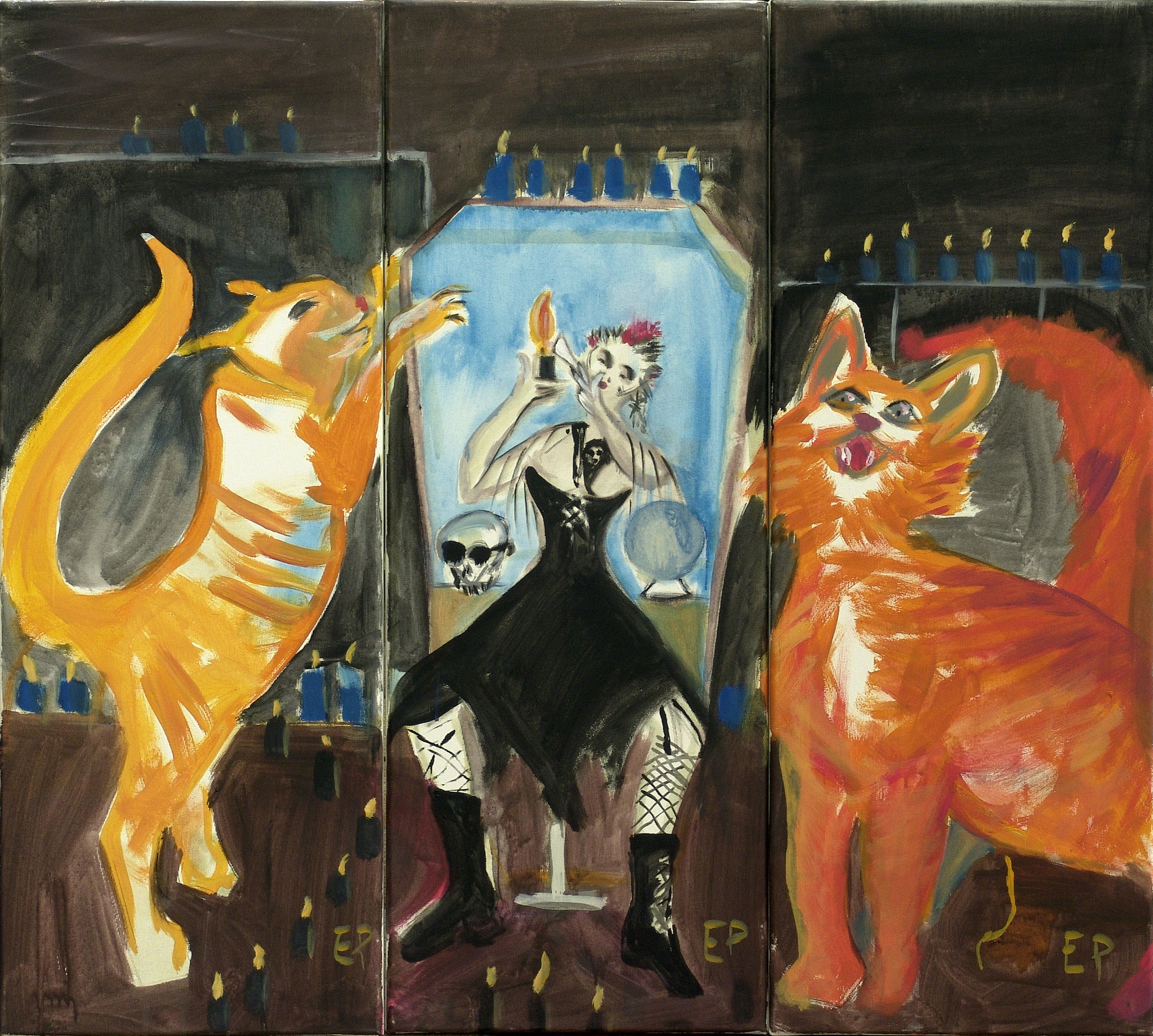 Eva Priller: Paulinchen war allein zu Haus, 2010,  Malerei auf Leinwand 3x30x80