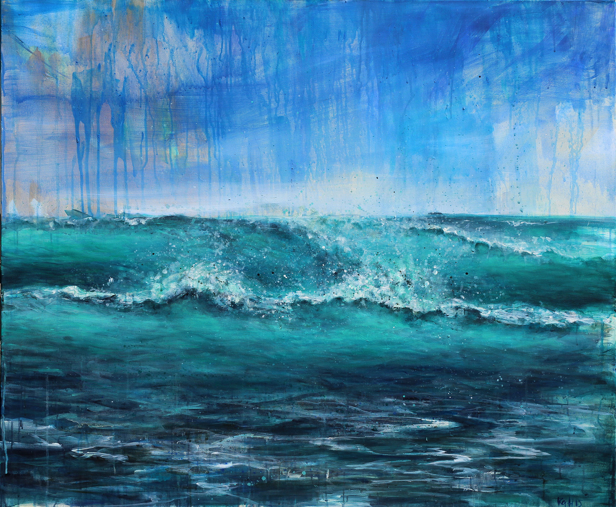 dans le bleu I, Acryl auf Leinwand, 100 x 120 cm, 2015