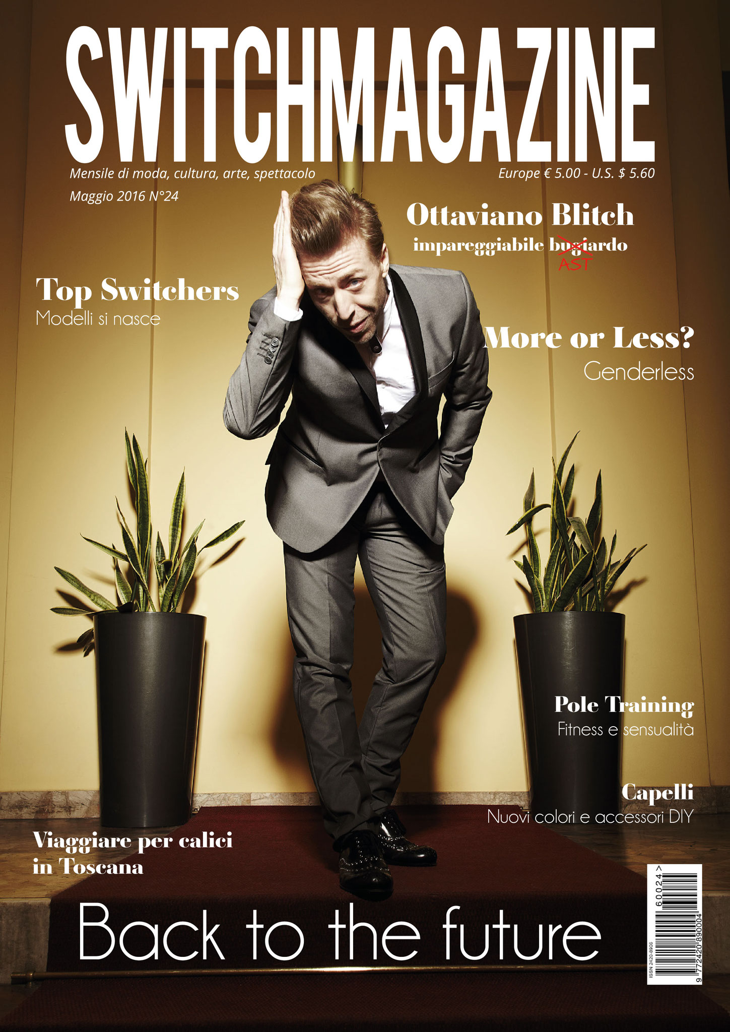 Ottaviano Blitch, Italian actor and performer, editorial fashion portrait in dark suit for a magazine feature, attore performer italiano servizio magazine Switch Moda editoriale