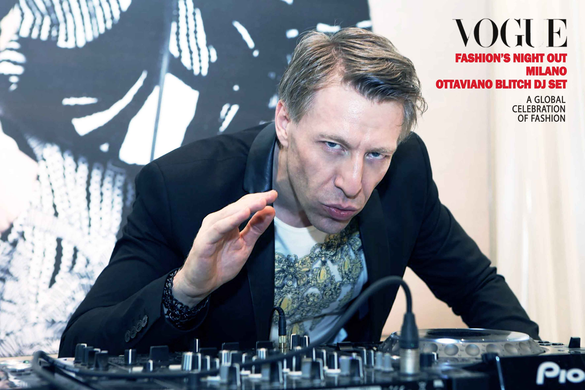 Ottaviano Blitch, Italian actor and performer, dramatic cinematic portrait expression, DJ performer italiano ritratto Vogue Fashion Night Out