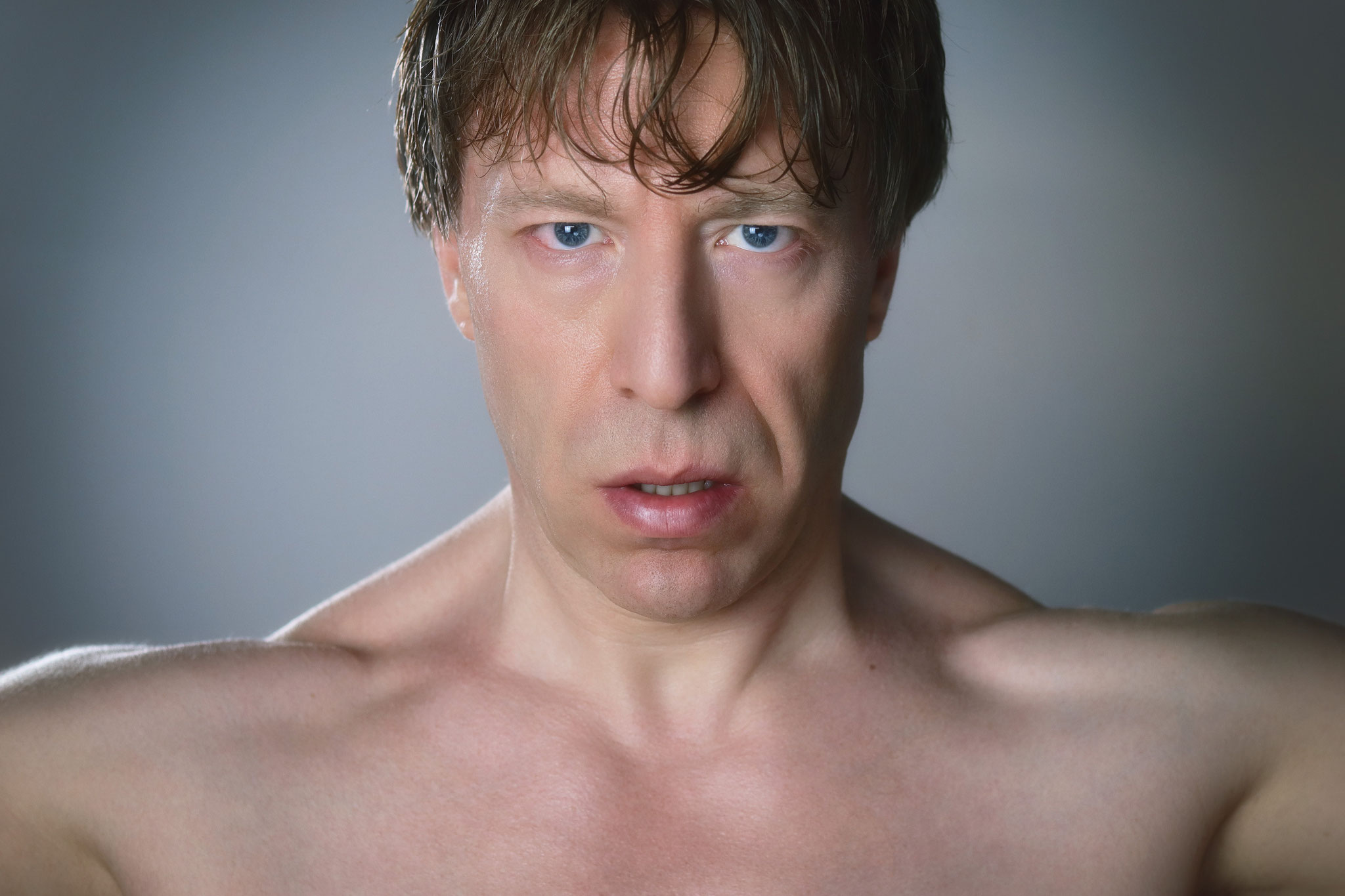 Ottaviano Blitch — shirtless editorial natural portrait, cinematic portrait of the Italian English actor, intense close-up, attore italiano inglese — 10