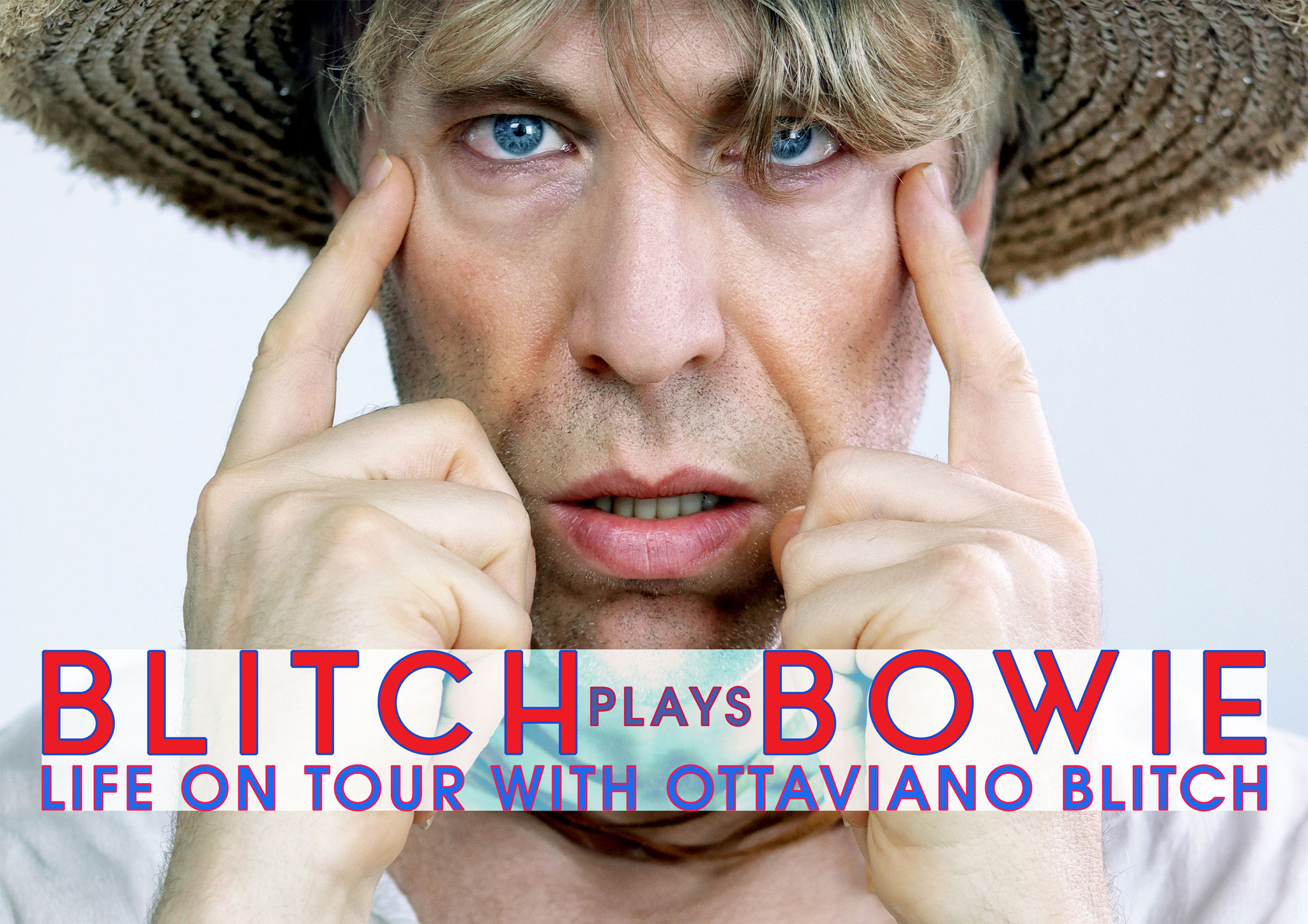 Ottaviano Blitch, actor, singer and performer, David Bowie tribute portrait for the project Blitch Plays Bowie, attore cantante performer omaggio Bowie
