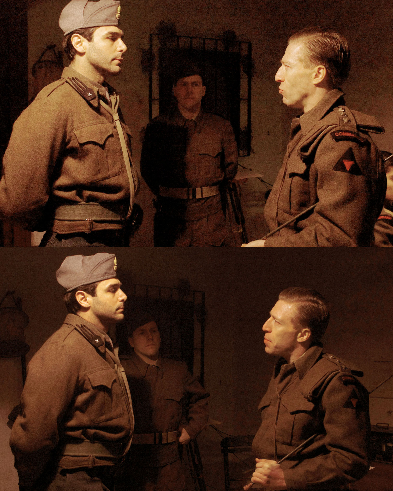 Ottaviano Blitch (Capitano Robins) e Daniele Pecci in I figli strappati, regia Massimo Spano — scena, Rai Uno, lead actor, WWII period drama, cinematic — 02