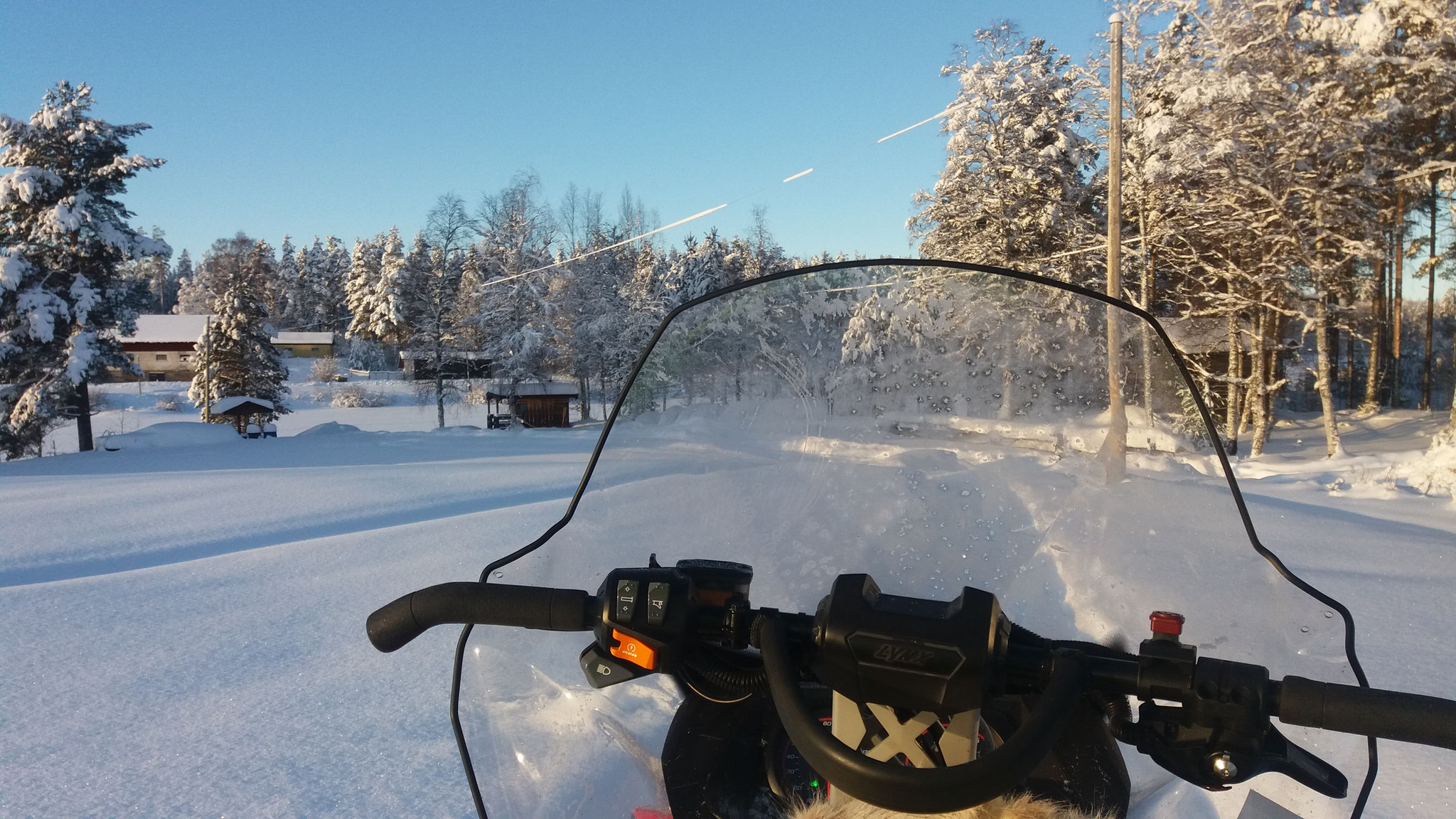 das ist der Blick vom Snowmobil aus!