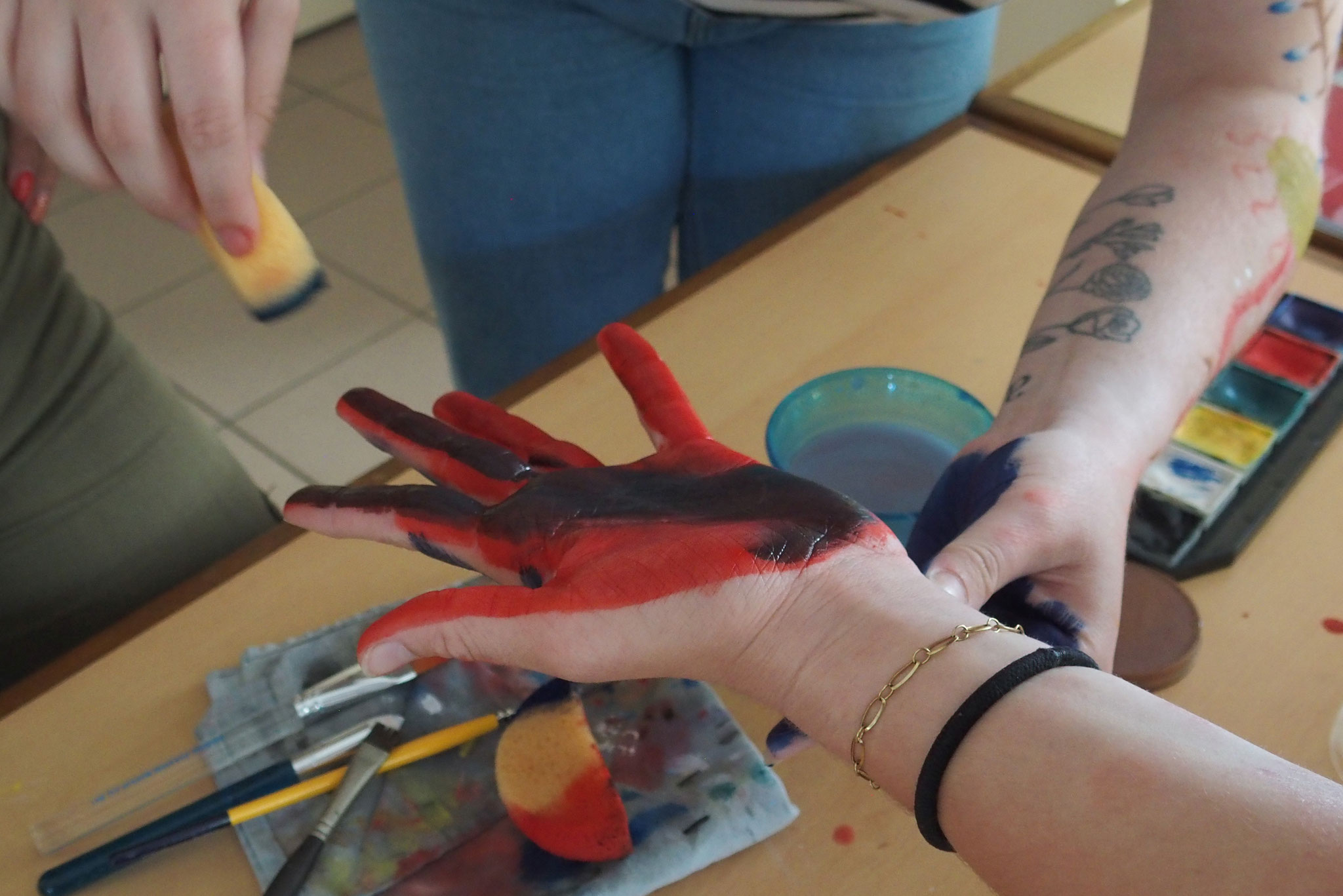médiation artistique, peinture corporelle
