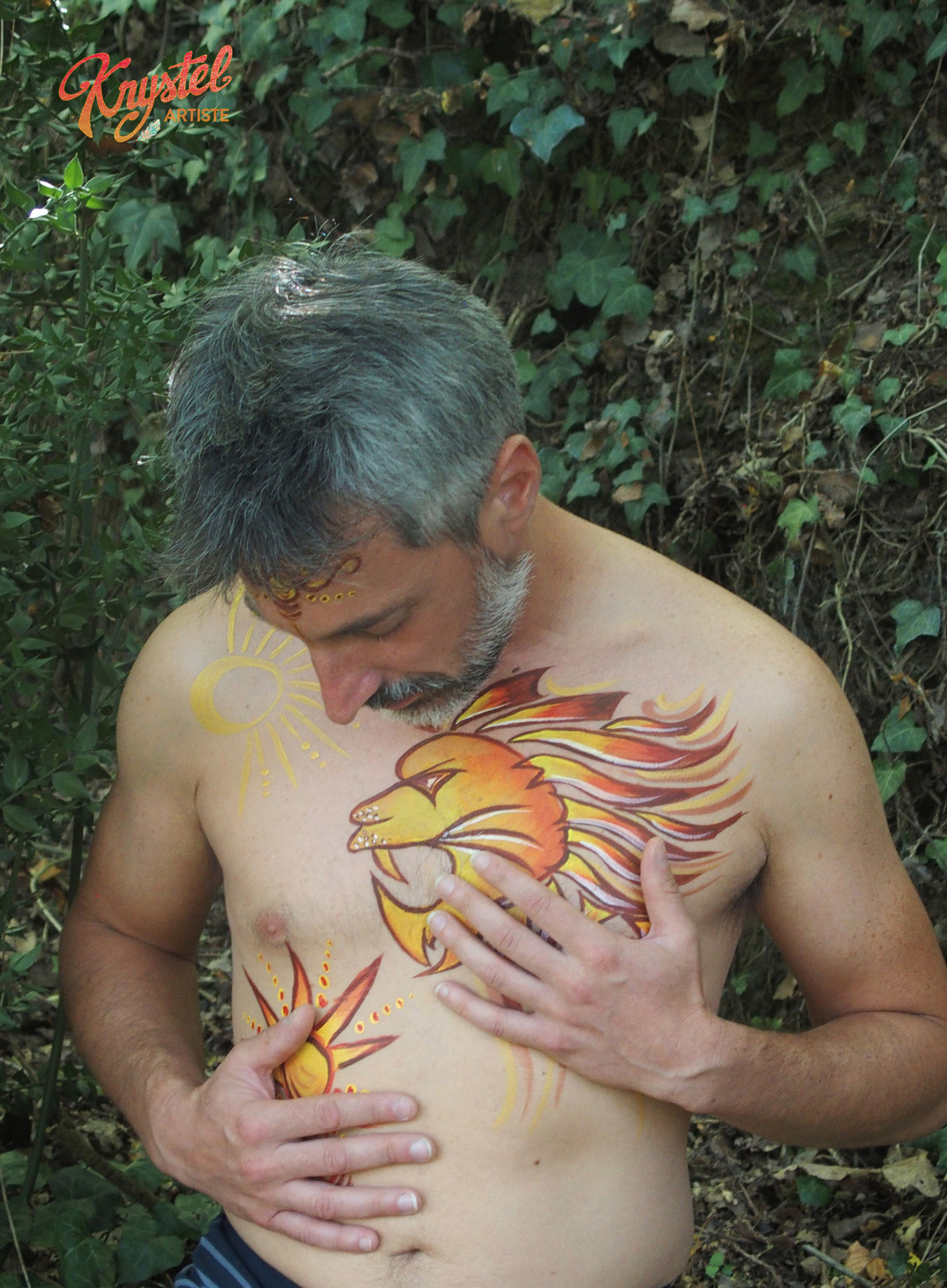 body painting masculin sacré