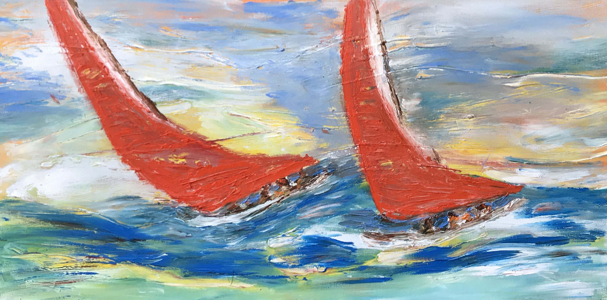 "Stormy Waves"  100 x 50 (274)  440 € / 2018