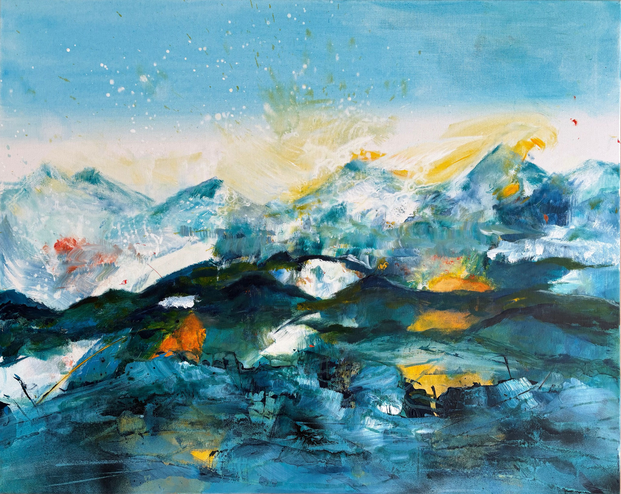 "Rapture of the Peaks" 100 x 80  (351)  Acryl  750 € / 2024
