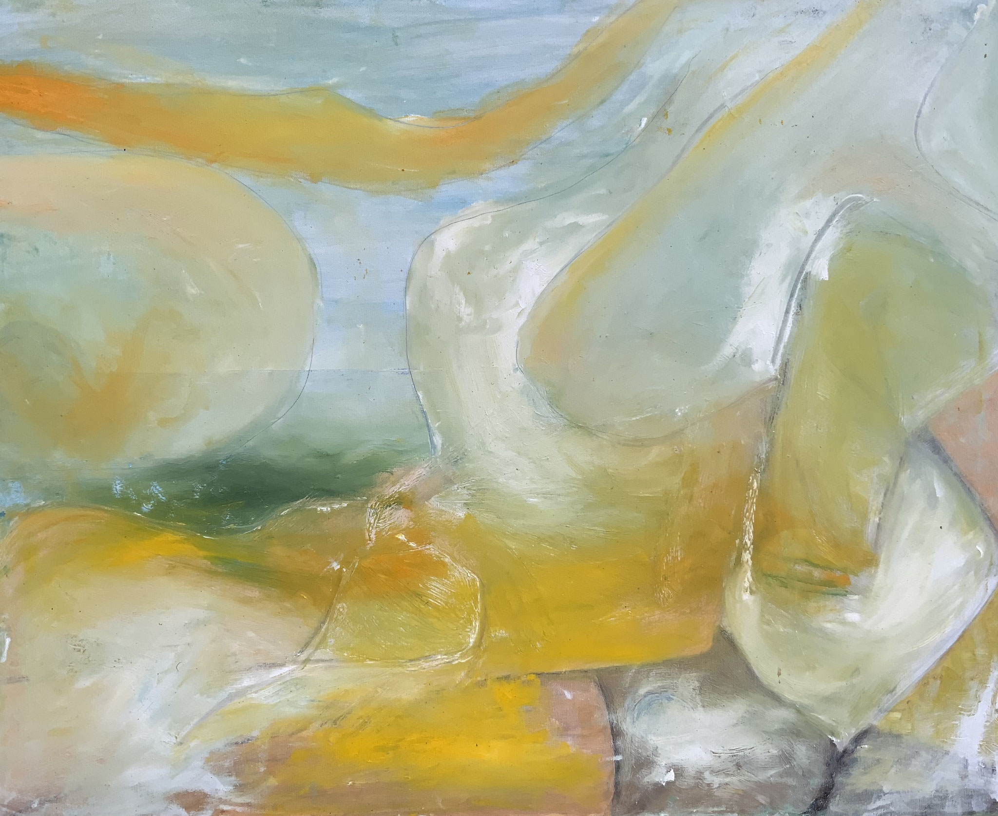 "A Pair, Together by the Sea"  100 x 80  (346)  550 € / 2022