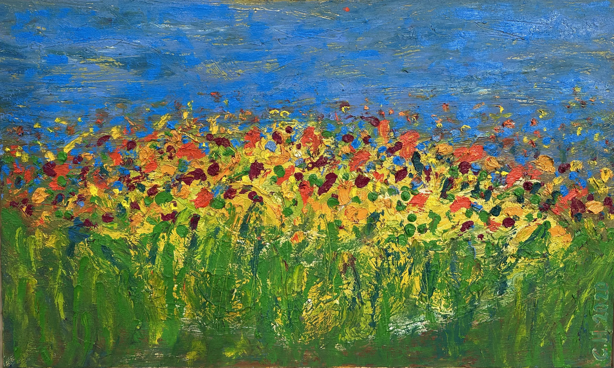 "Color Owns the Field" 100 x 50  (300) 350 € /2020