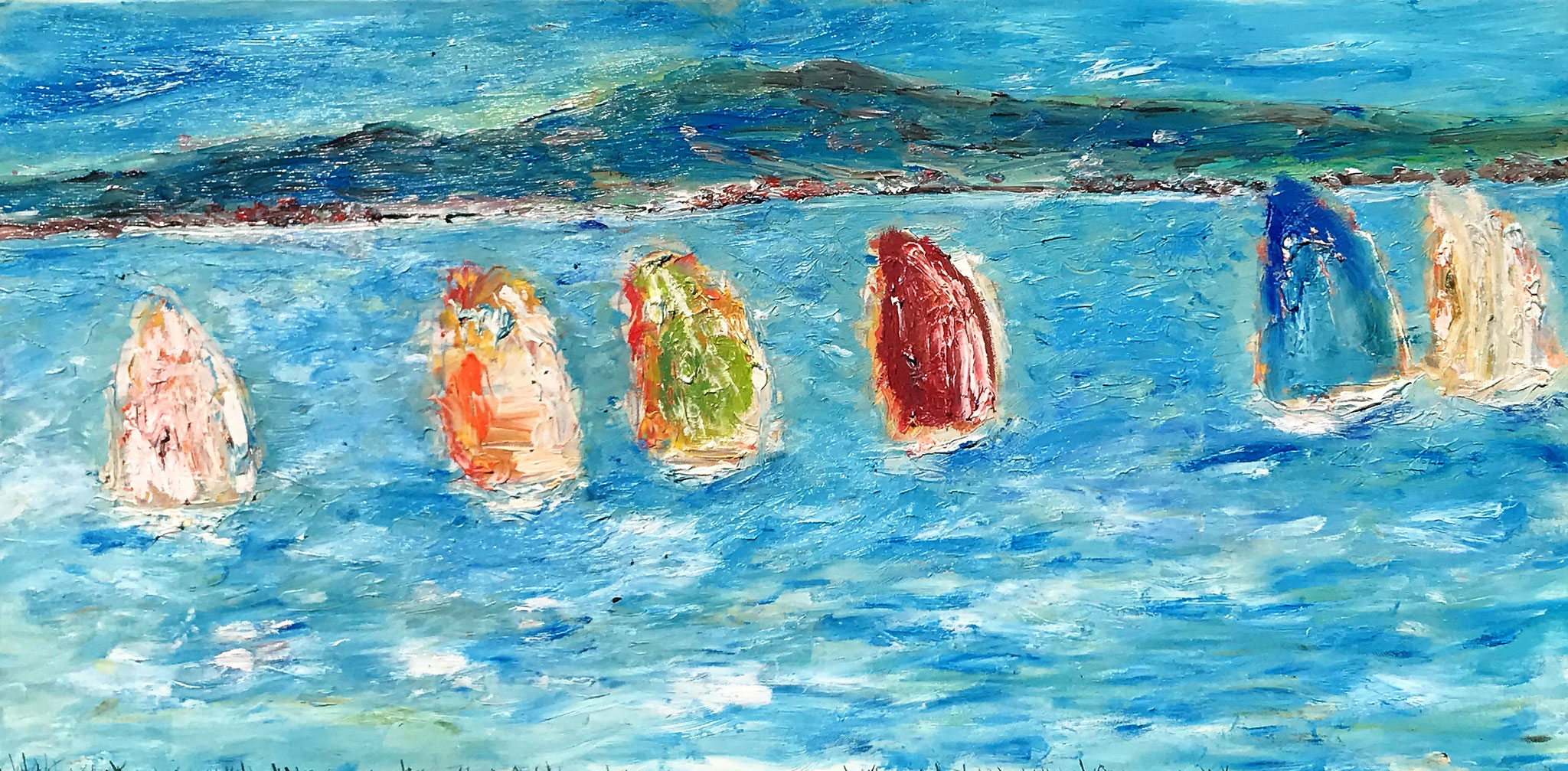 "Hard Wind Trio" 50 x 100  340 €  / 2018