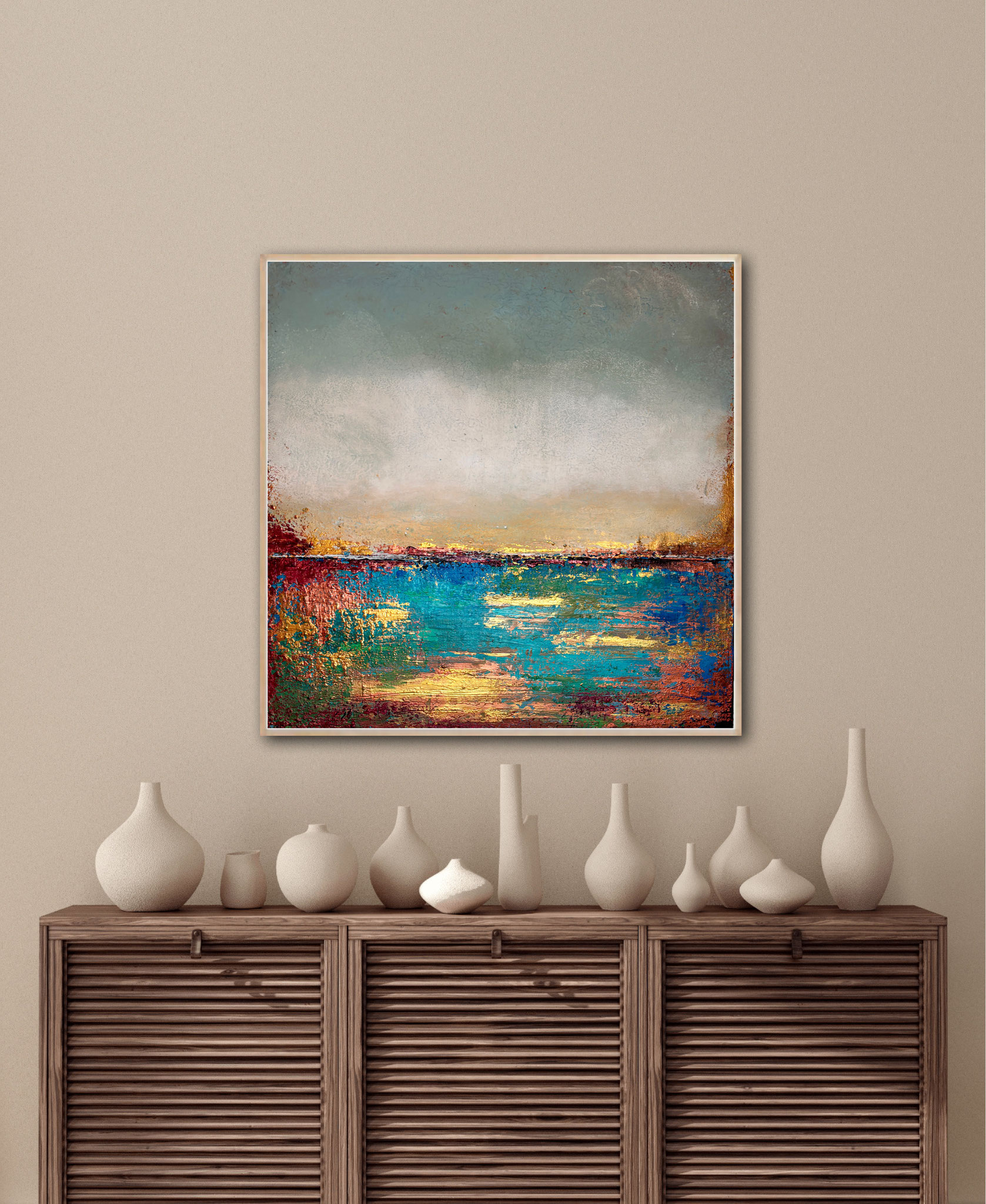 "Simmering sea" 80x80