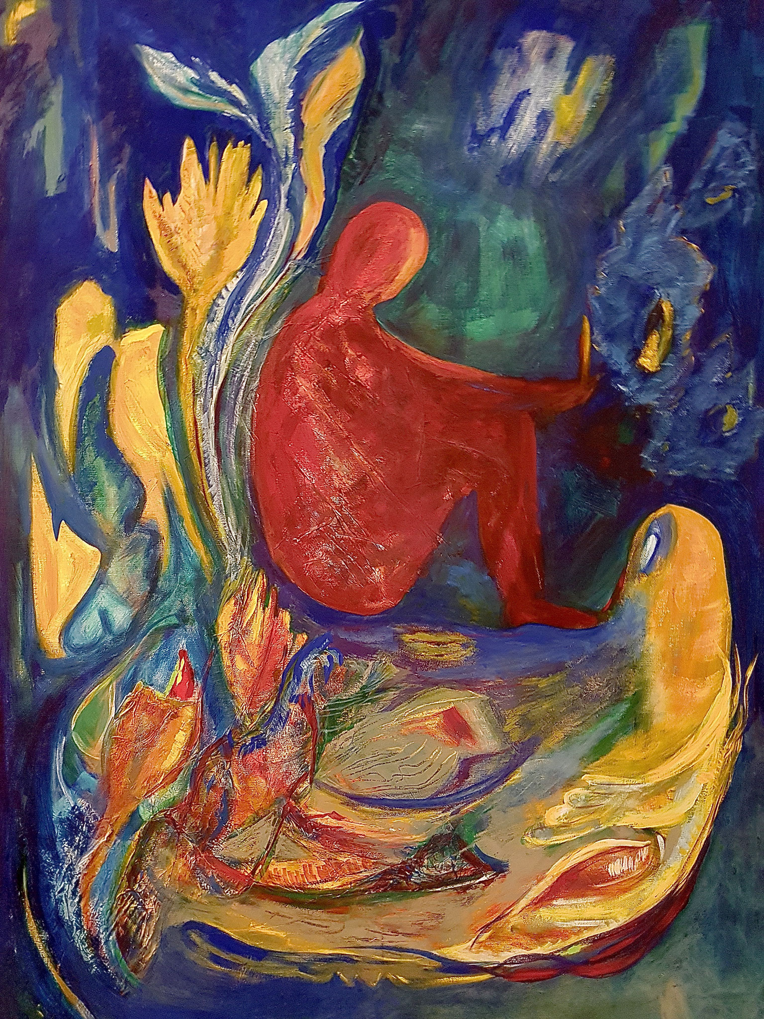 "Meditation" Mischtechnik 80x100cm