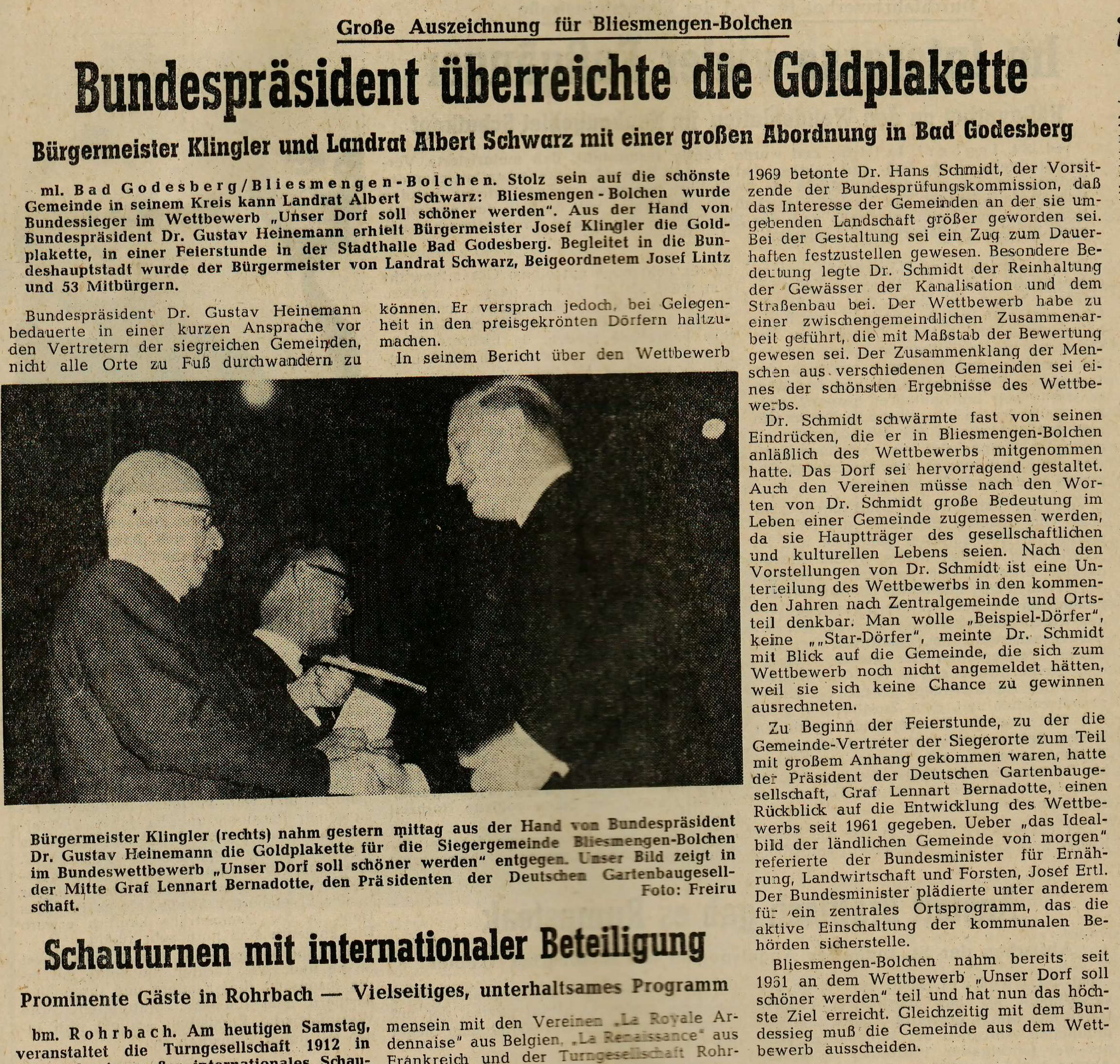 Artikel aus der "Westpfälzischen Rundschau" vom 19.11.1969