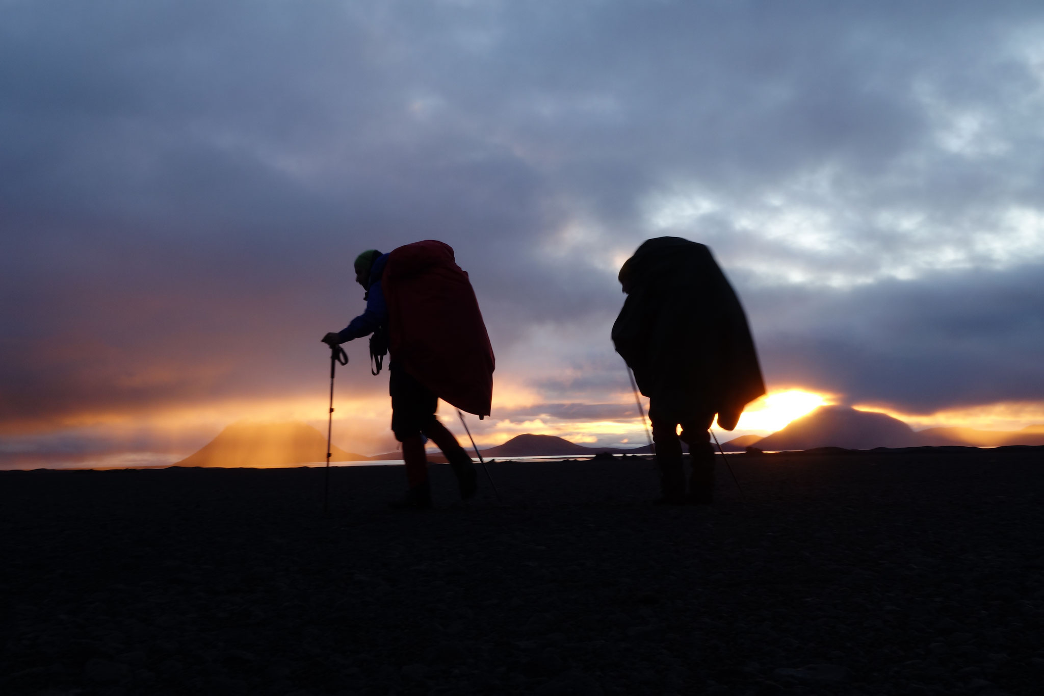 sunset hiking near Syðri-Háganga