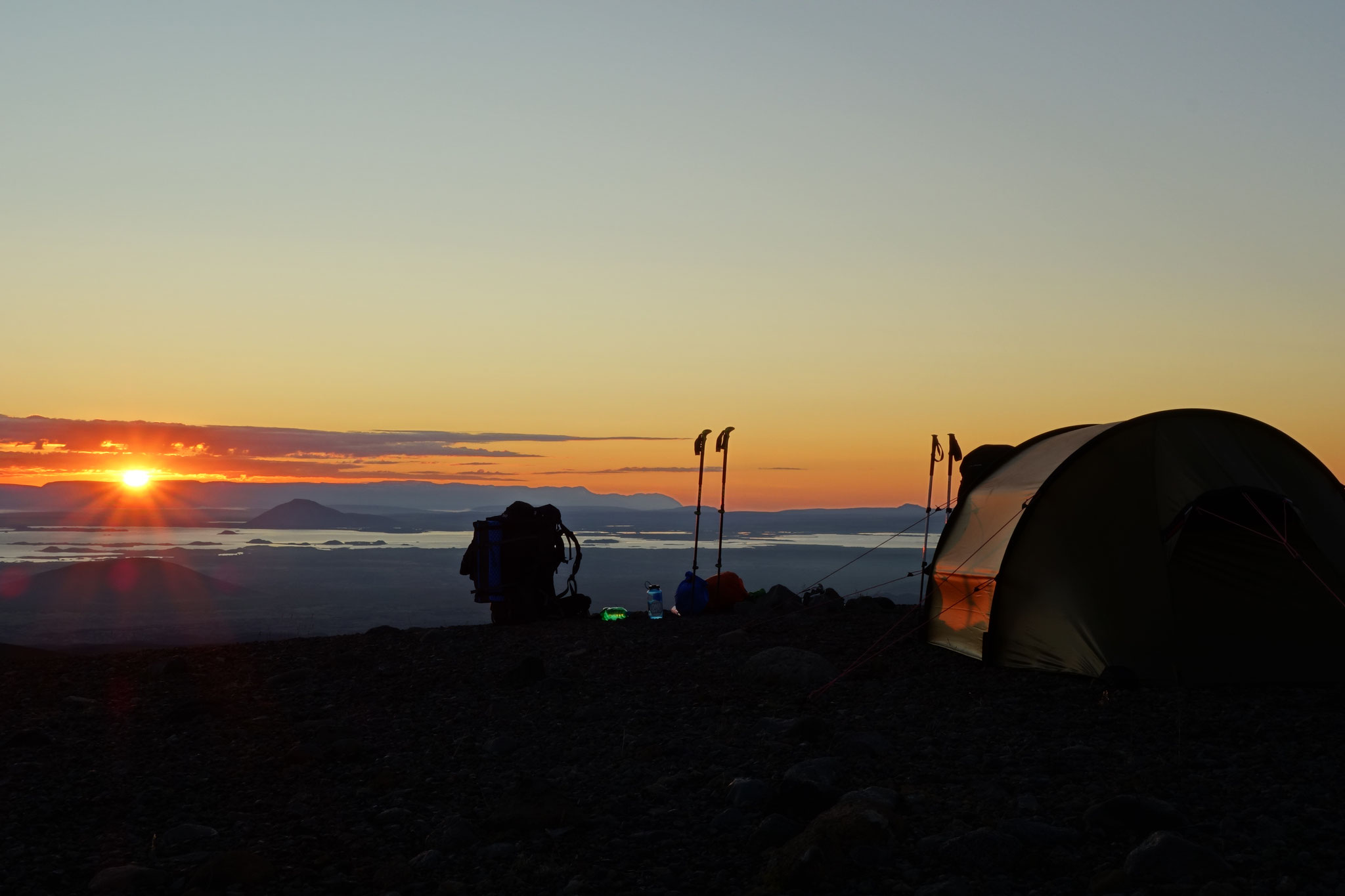beautiful camp-spot on lava rocks near Lake Mývatn