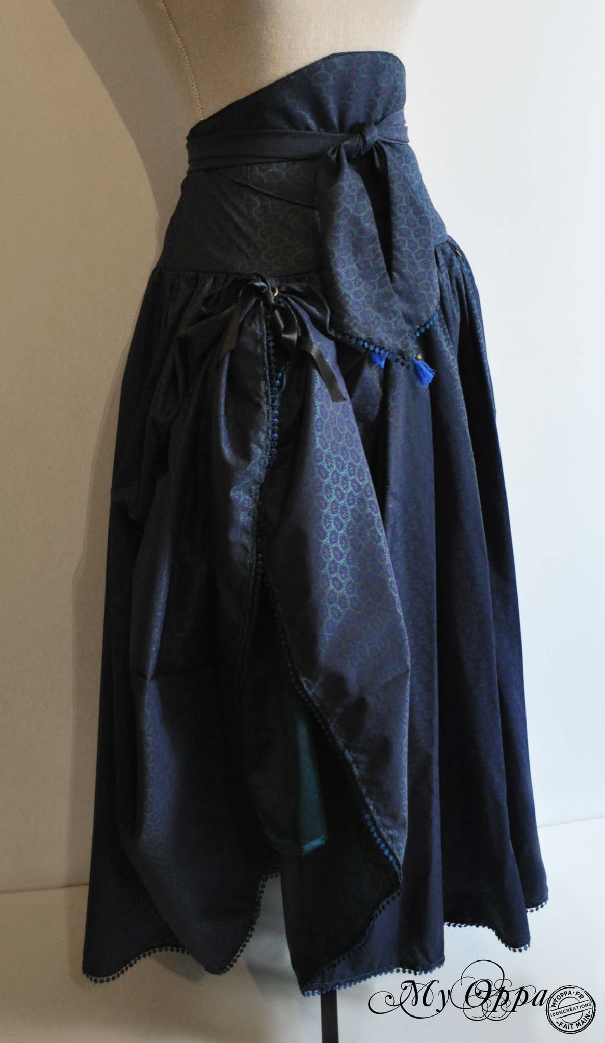 creation my oppa jupe bleu skirt luna princess boho belt
