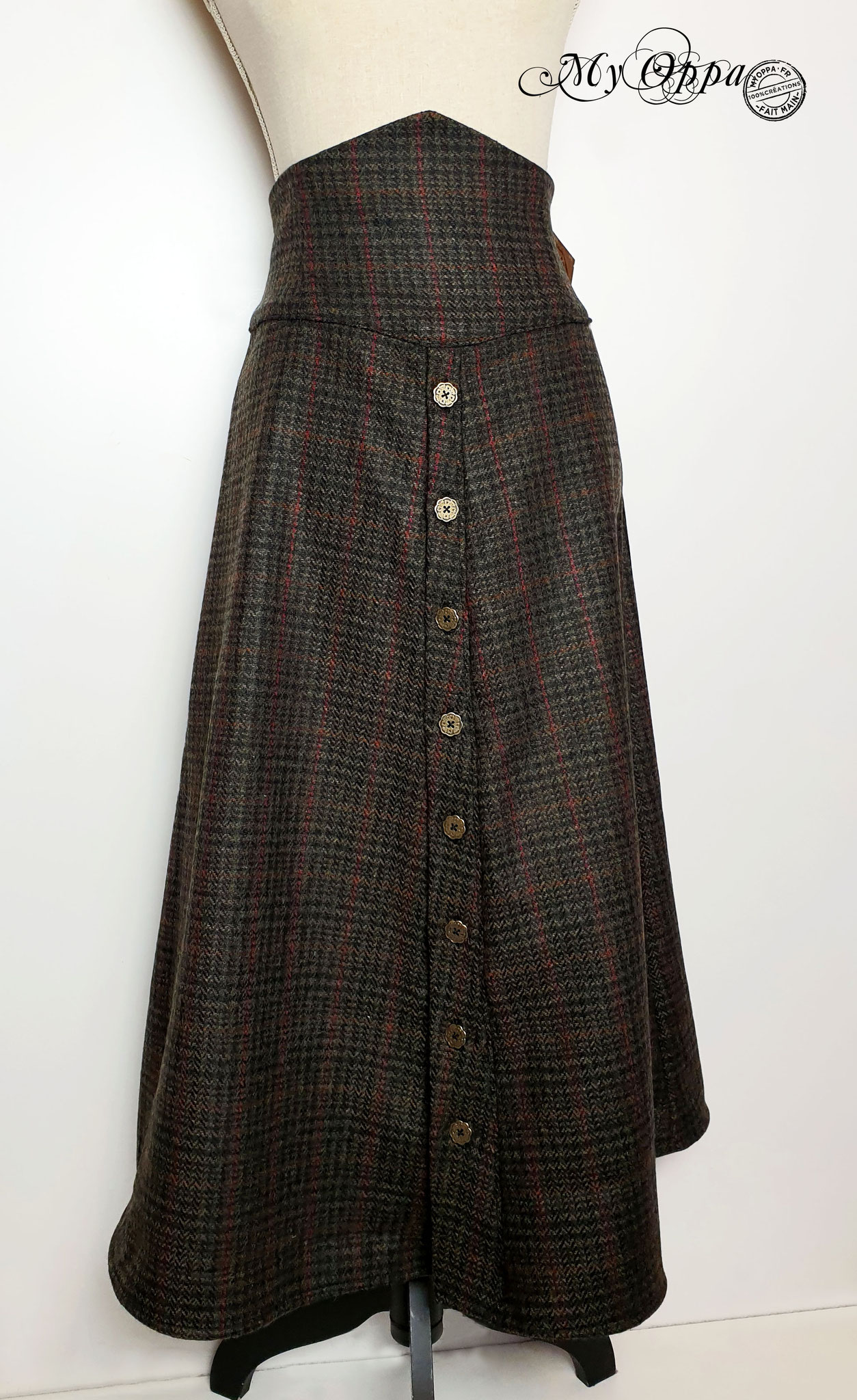 Creation jupe steampunk extra longue laine