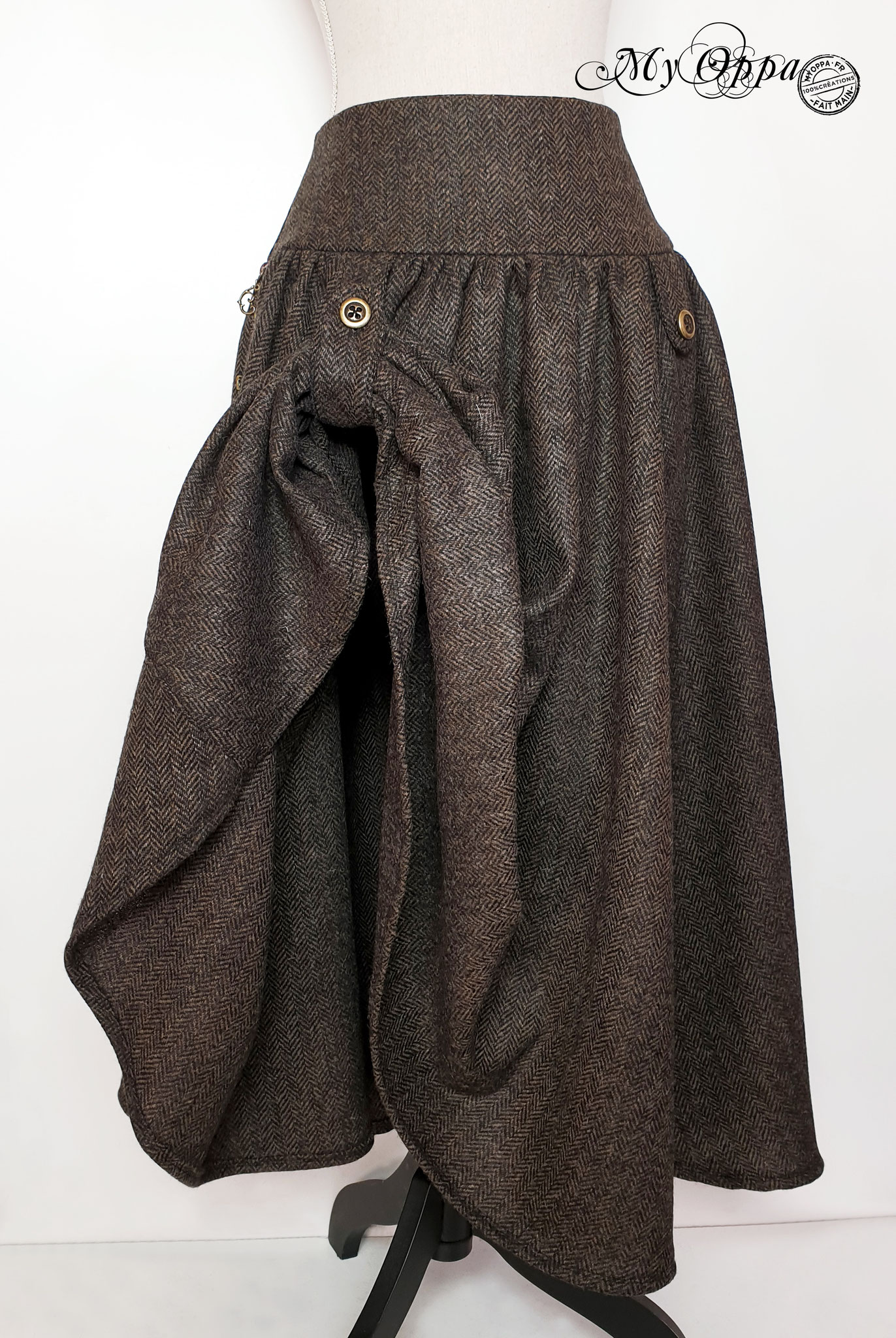 creation my oppa steampunk vêtement jupe longue skirt long wool