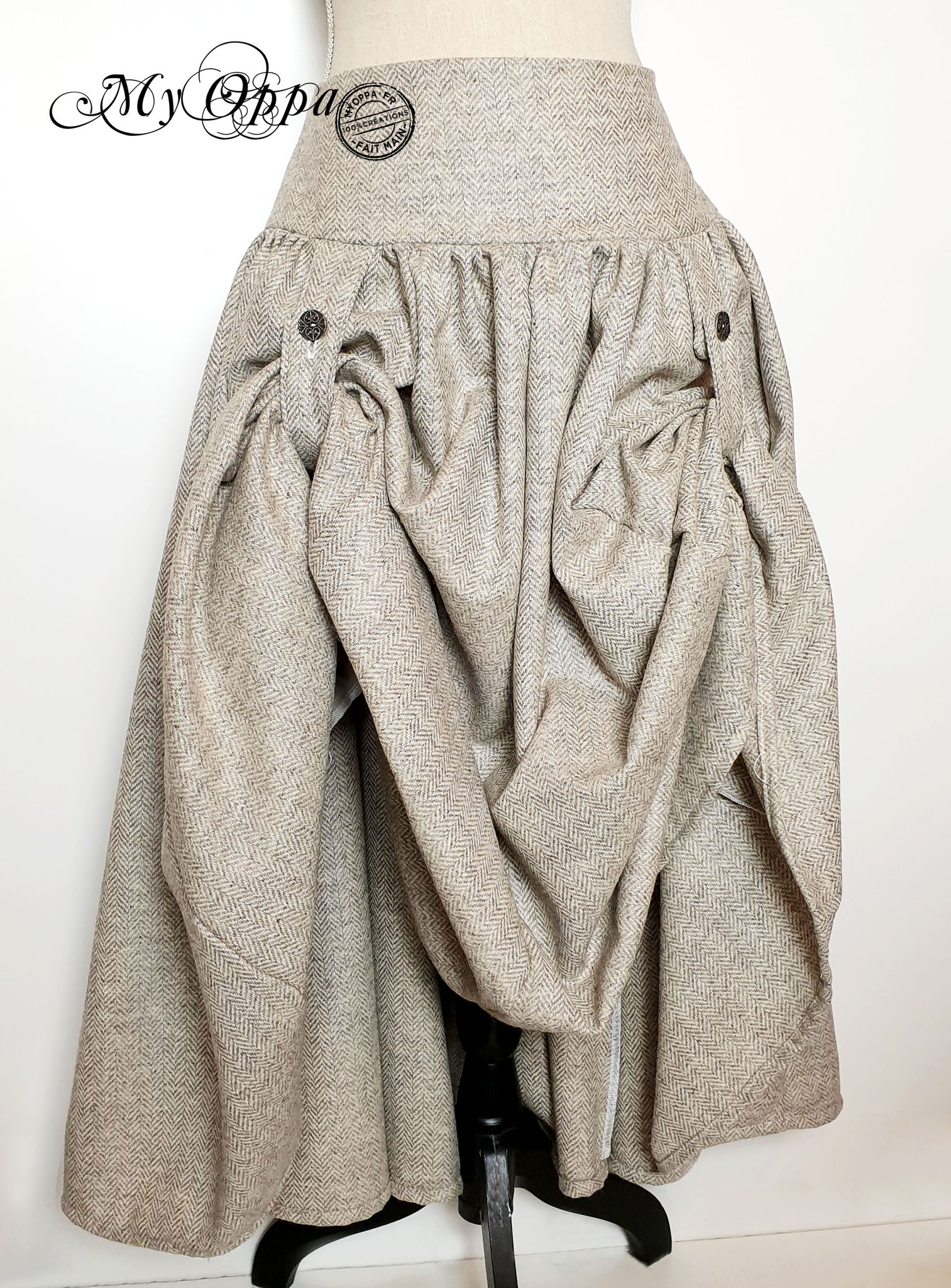 Creation My Oppa steampunk jupe skirt wool 