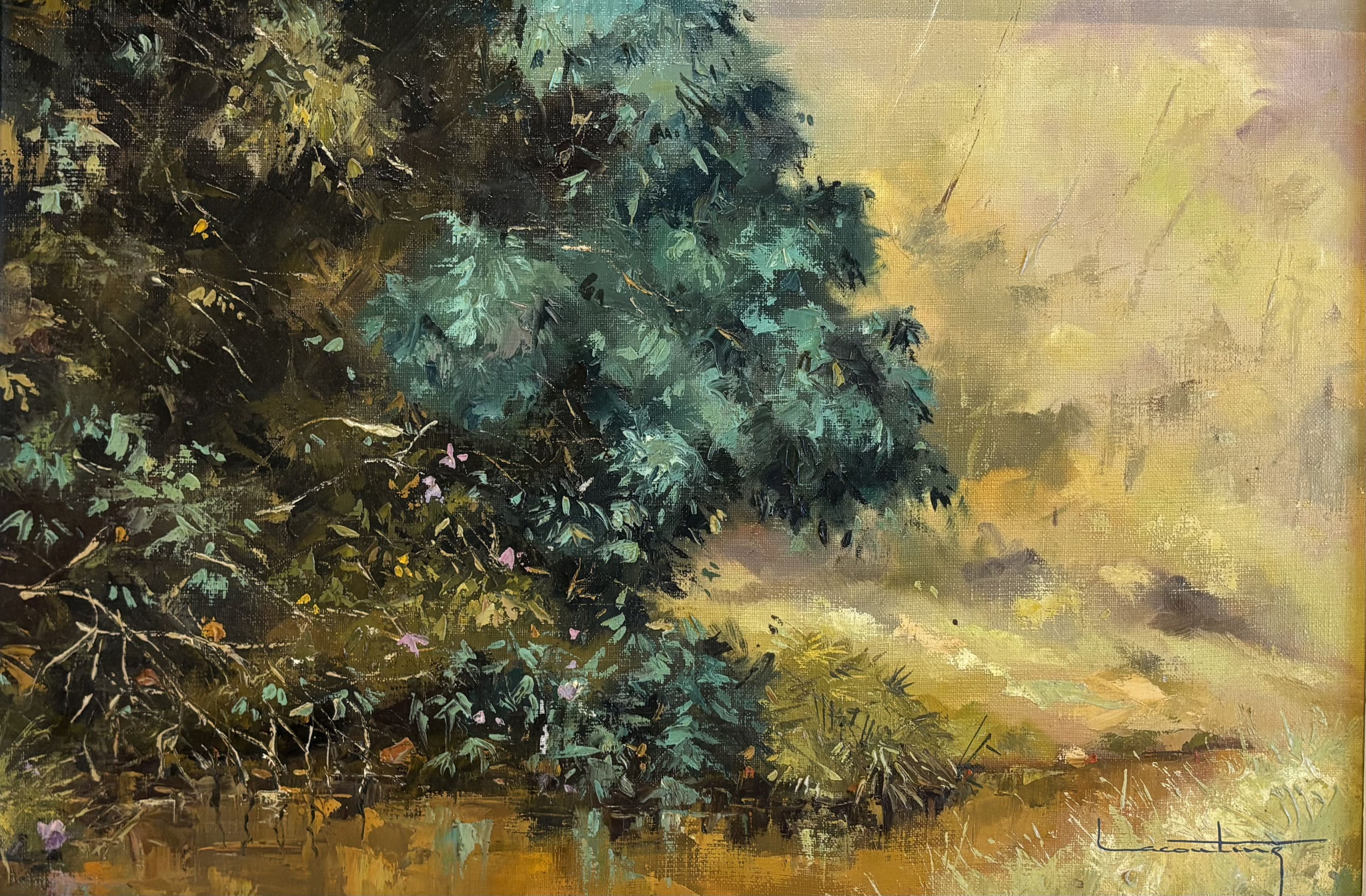 N°4753 LACOUTURE Pierre Dans la nature HST 39x55 