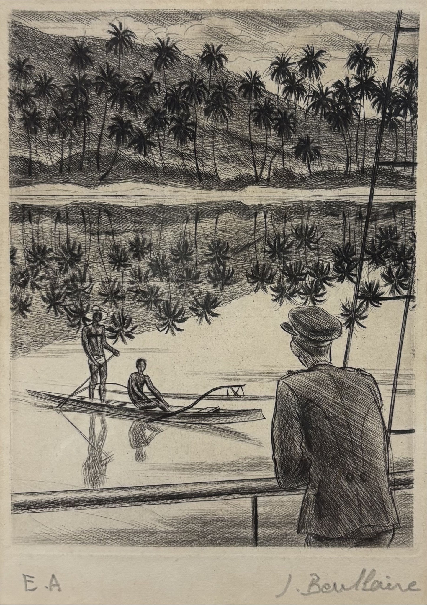 N°5128 Jacques BOULLAIRE (1893-1976) Victor Segalen Gravure sur cuivre EA 23,5x18,5 1944