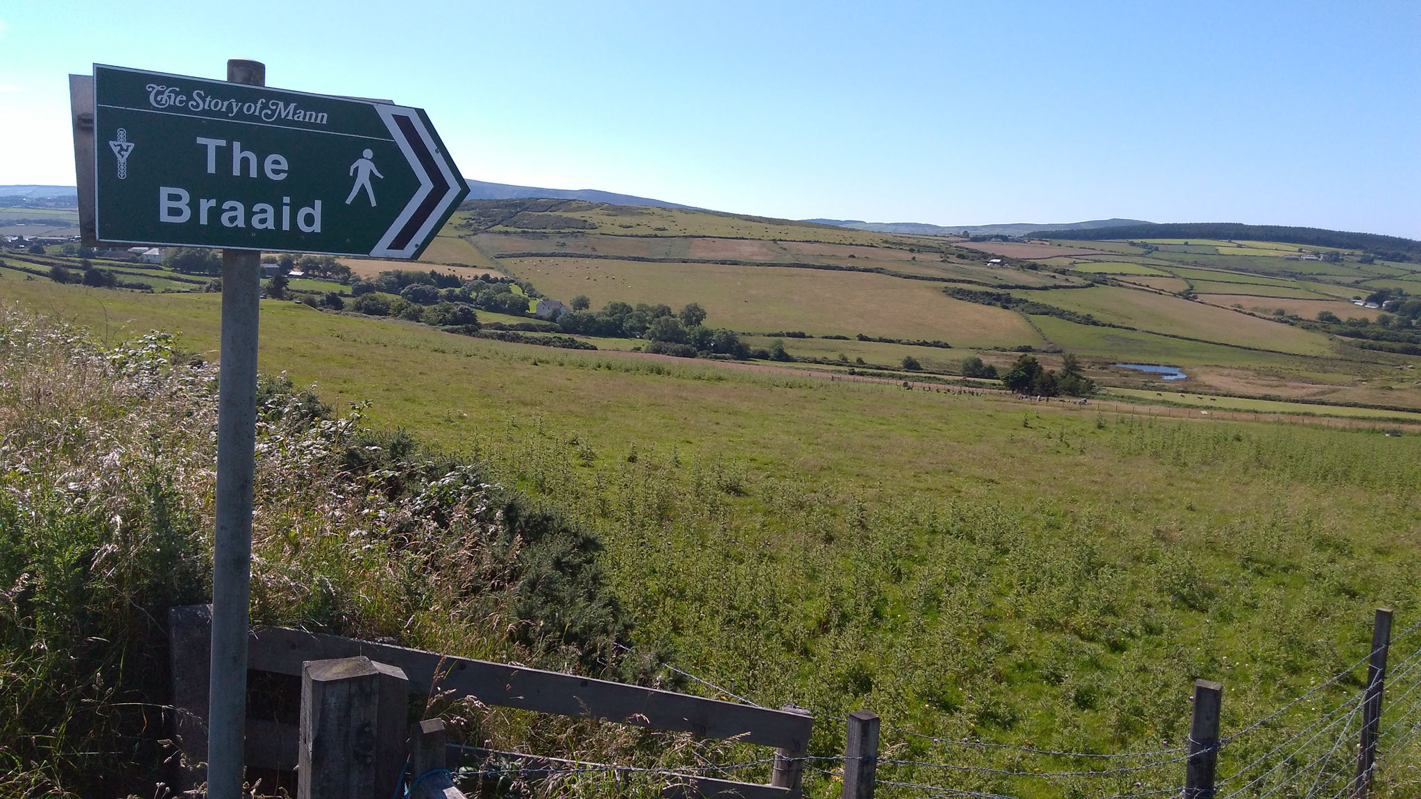 Approaching the settlement site at the Braaid, Marown parish, Isle of Man