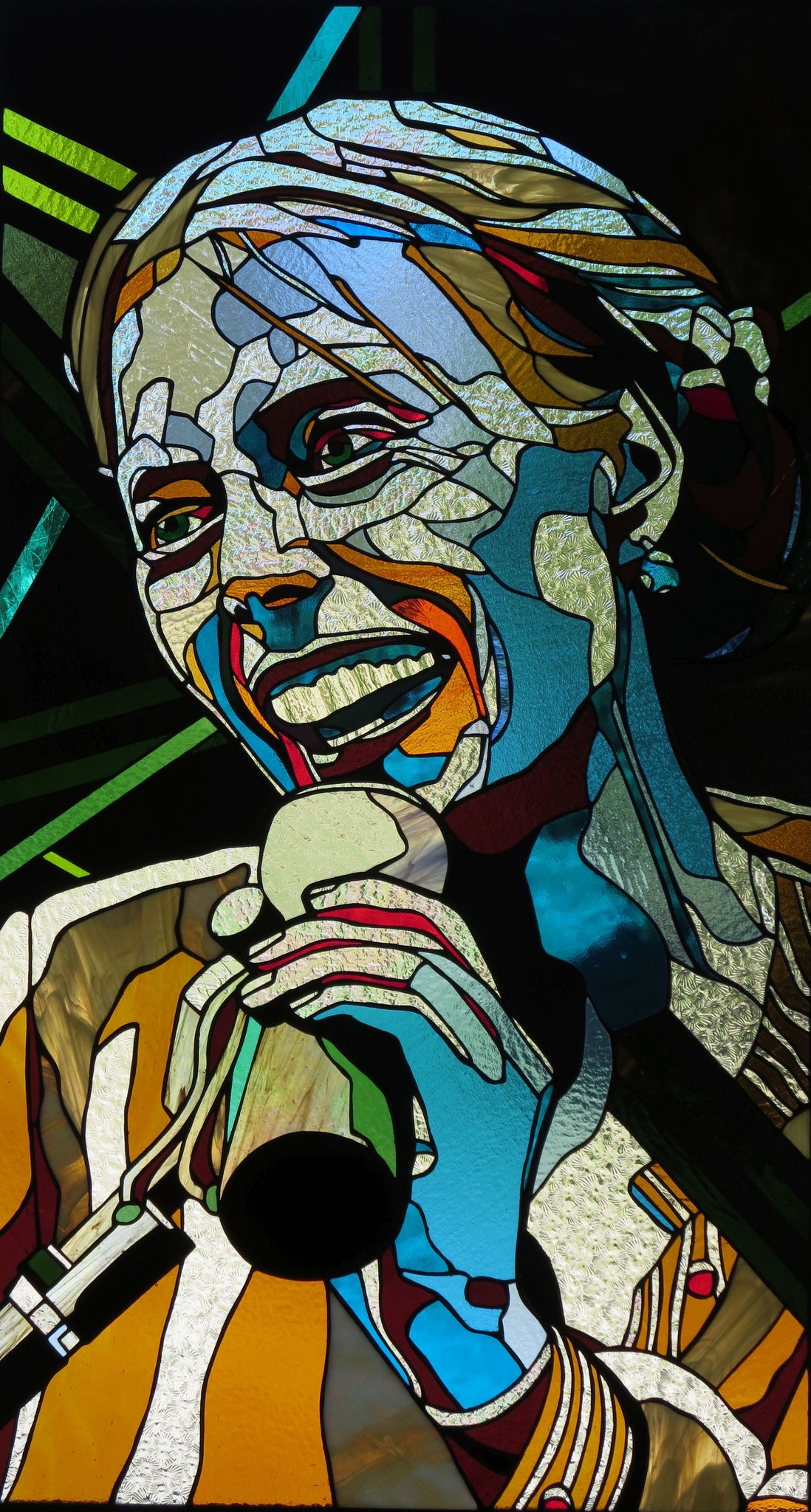 JONI MITCHELL  42  x 23 stained glass