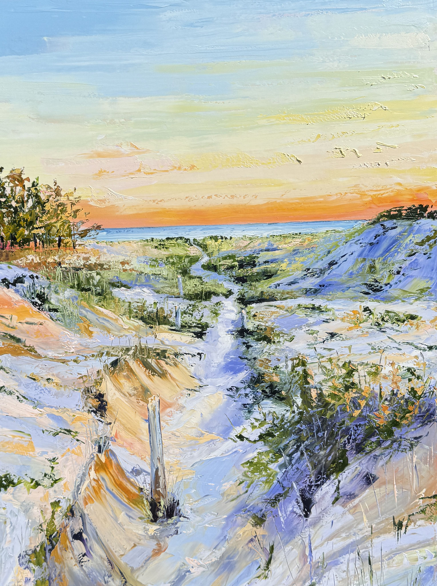 COME FOR AN EVENING SWIM 40 x 30 oil by Carly Gordon