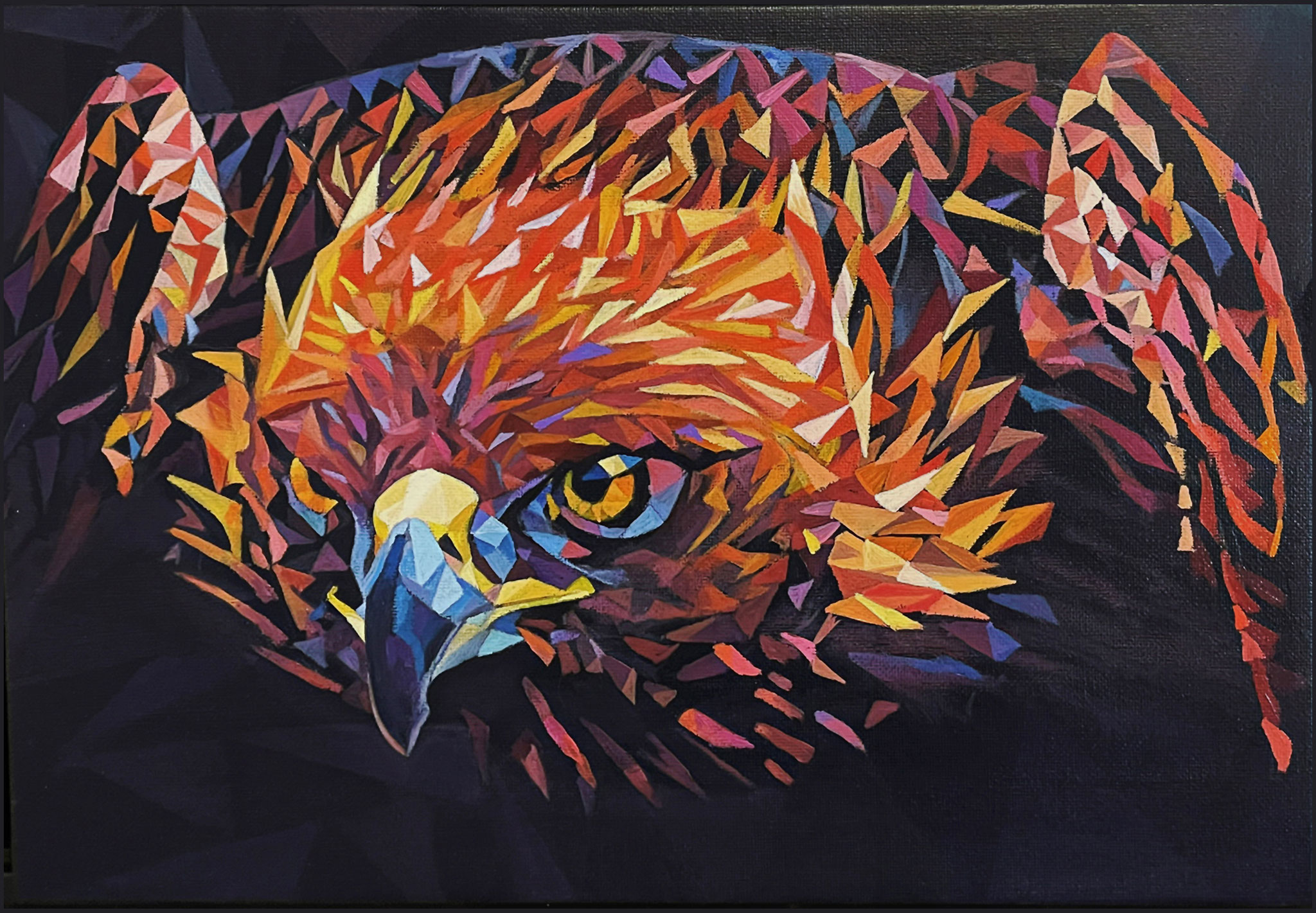 FIREBIRD 10 x 14 acrylic (framed 13 x 17) 