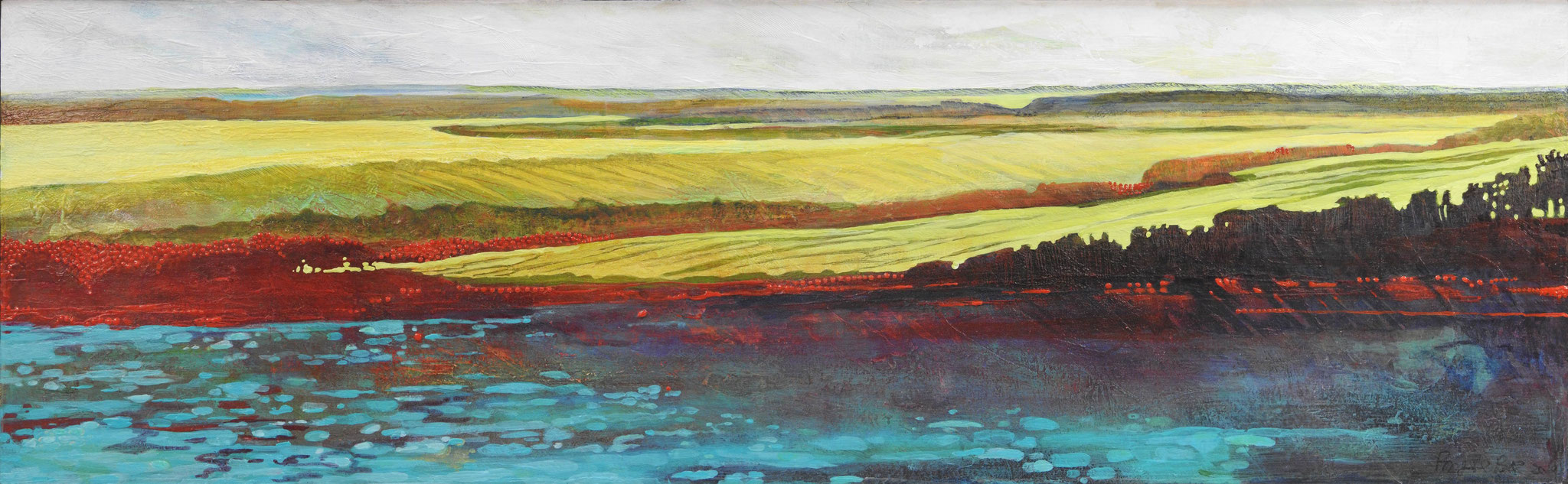 DREAMS OF FIELDS 13.5 x 37.5 acrylic 