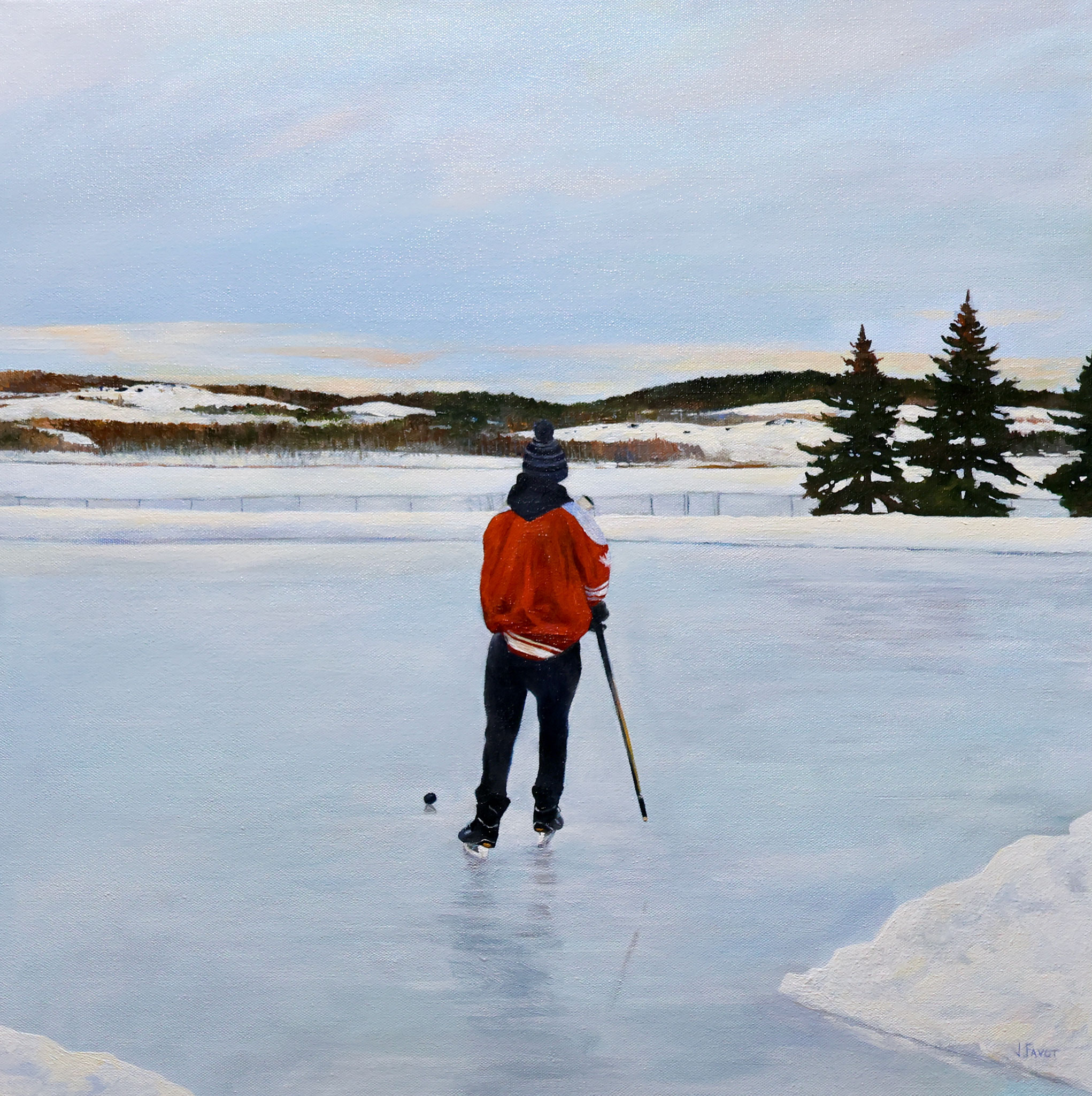OUTDOOR PRACTICE 24 x 24 acrylic by Jay Favot