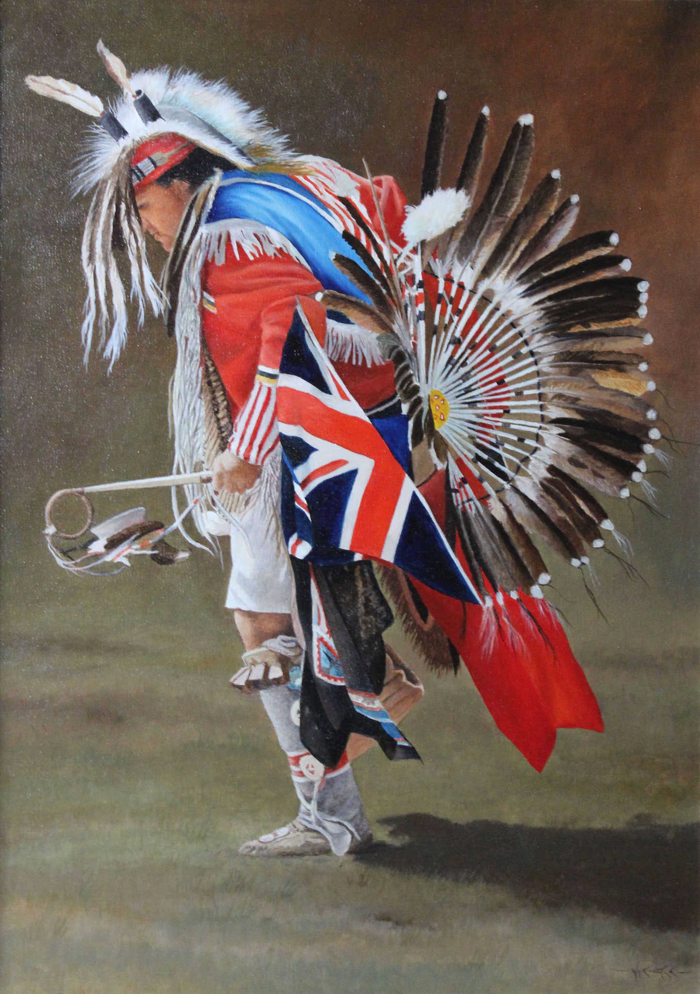 Western Series #7 Indian Dancer, Ivan Wheale 28 X 20 oil on canvas
