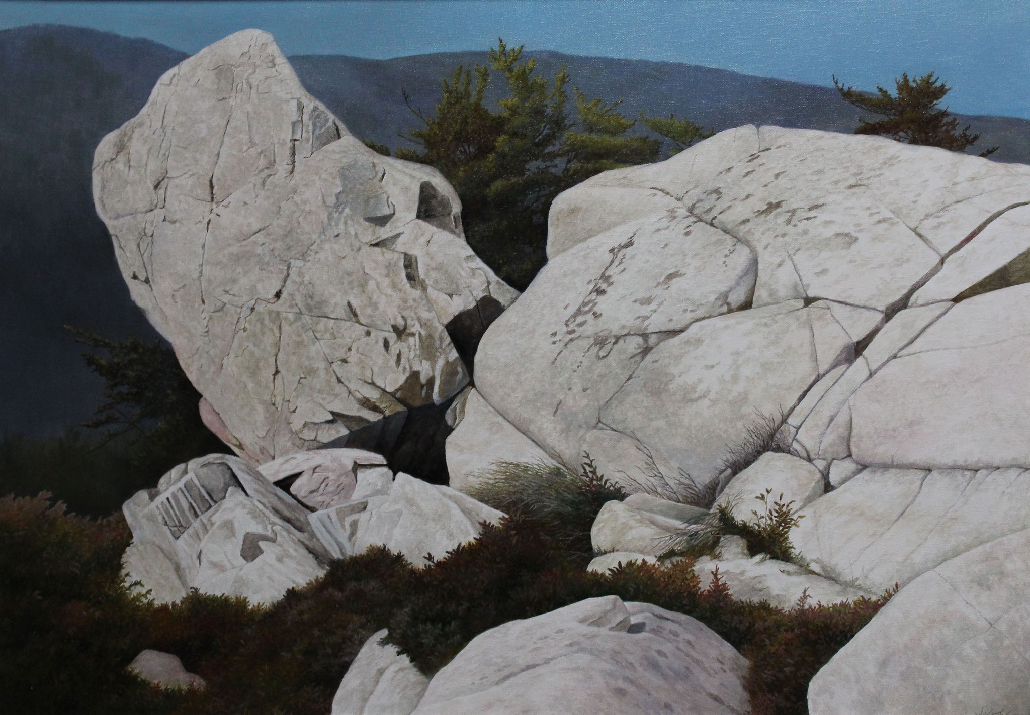 Rocks Near Fraser Point,  Ivan Wheale Oil on canvas 24 X 34