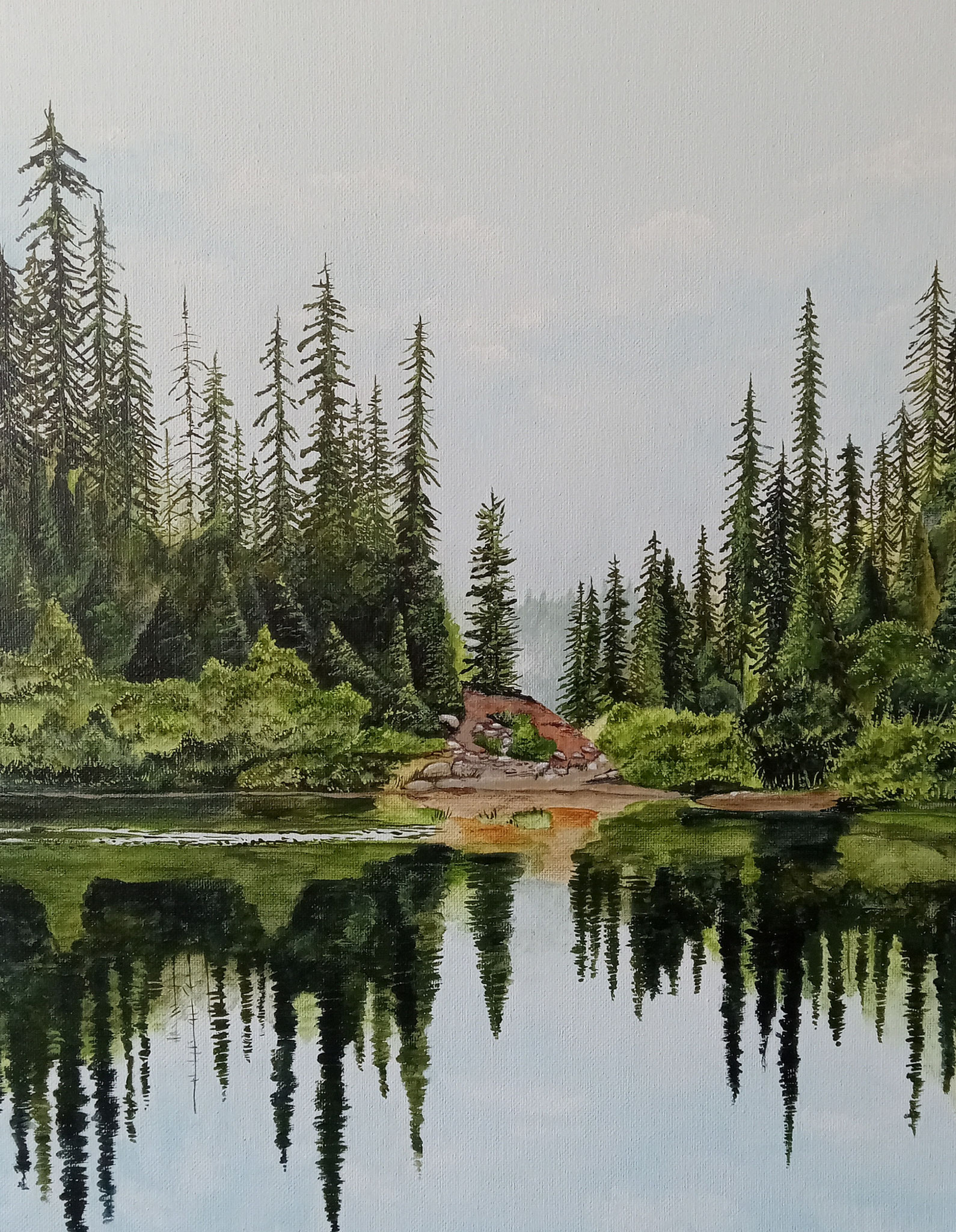 NORTHERN TRANQUILITY  20 x 16  acrylic by Danielle LeCorvez