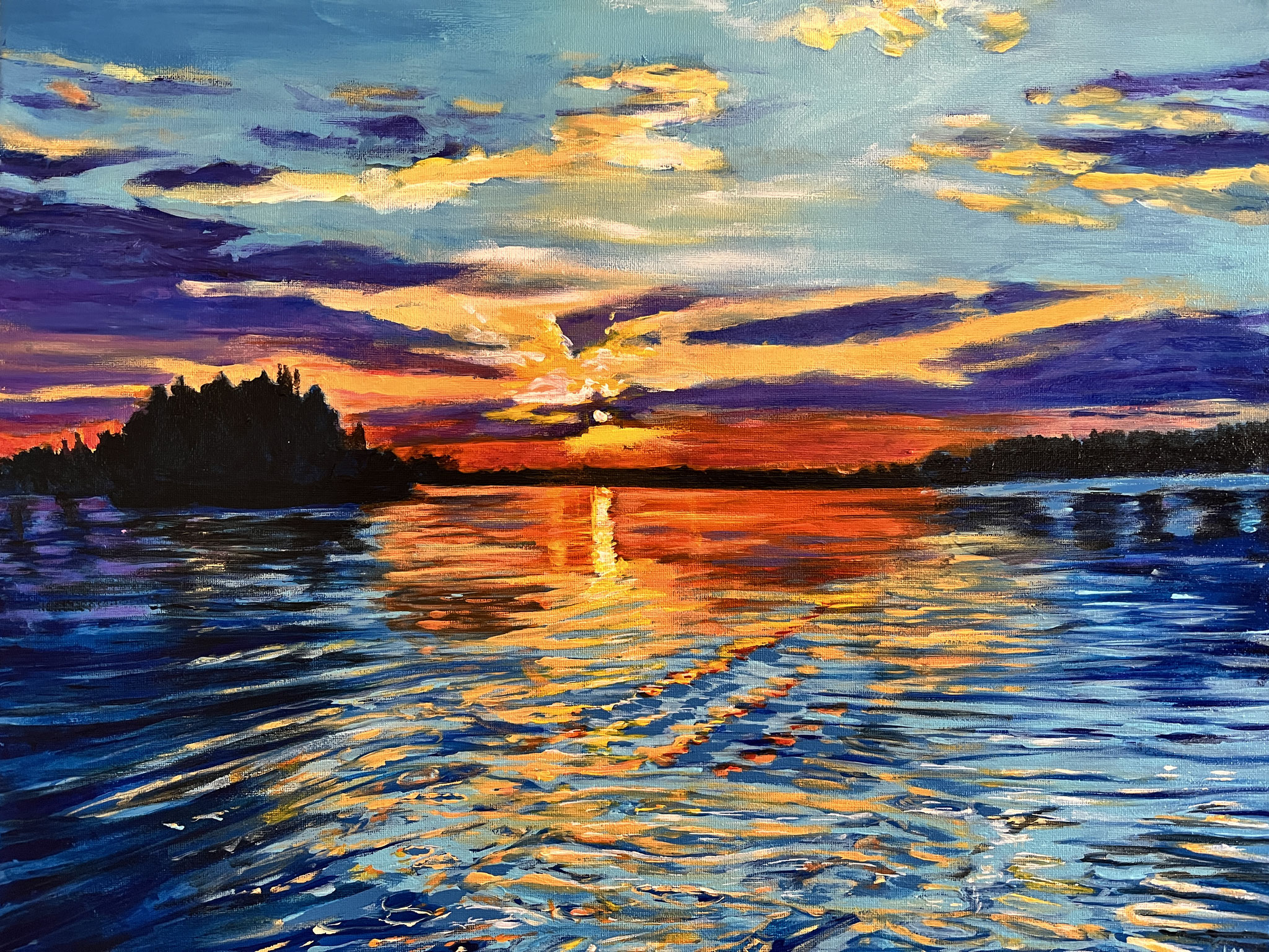 ECLIPSED RADIANCE  16 x 20 acrylic on canvas  