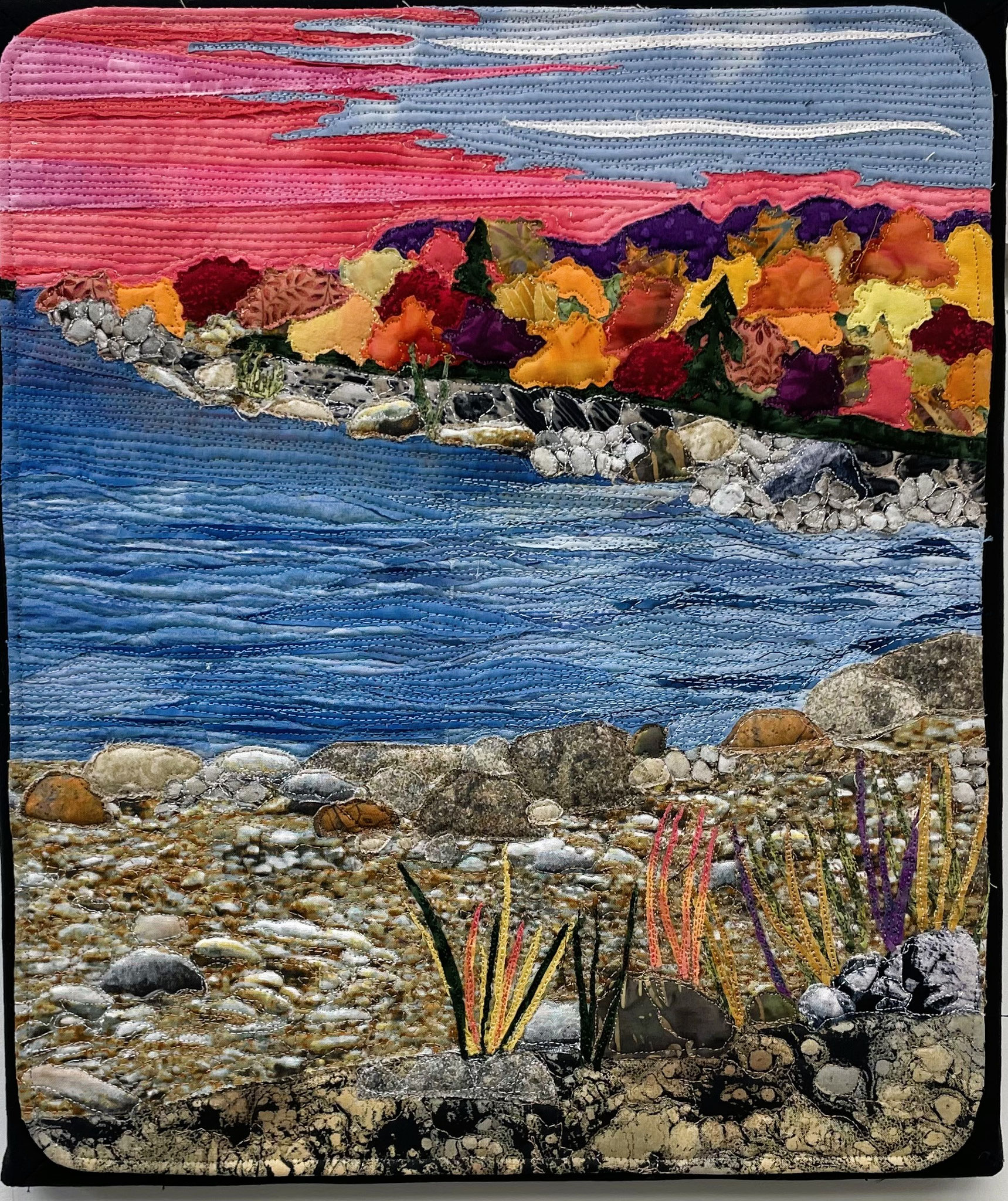 CLIFF'S EDGE 17 x 14 fibre mixed media 