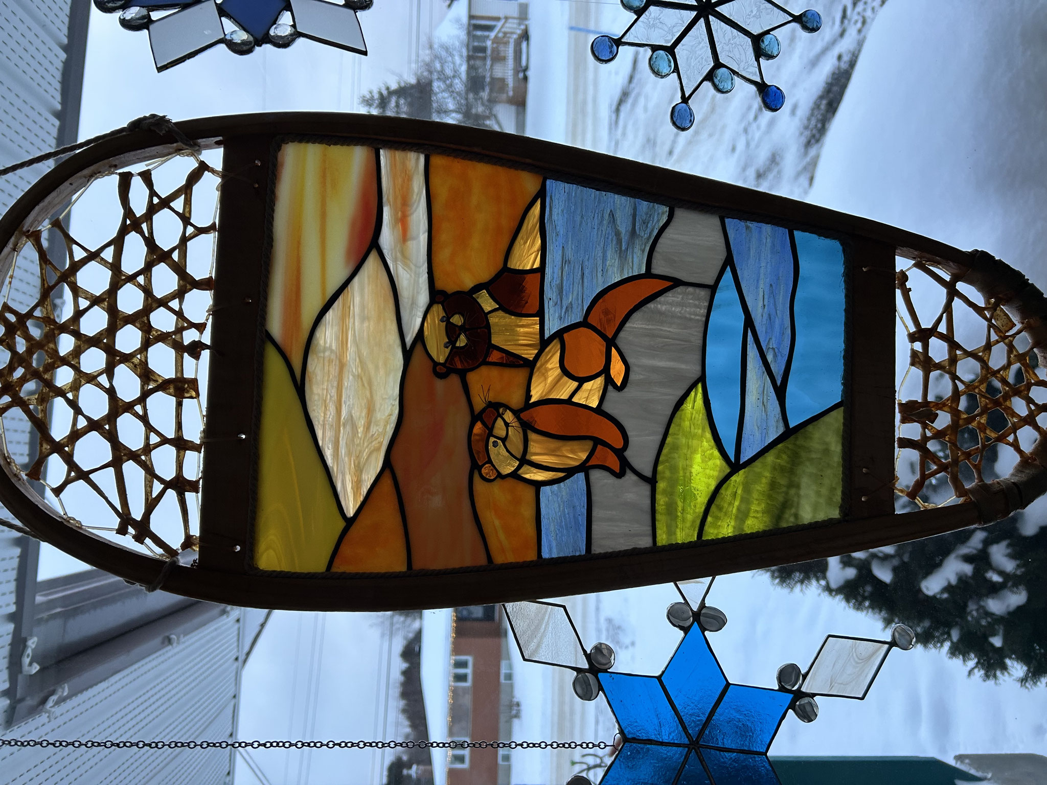 OTTER  FUN 29 x 13 stained glass 