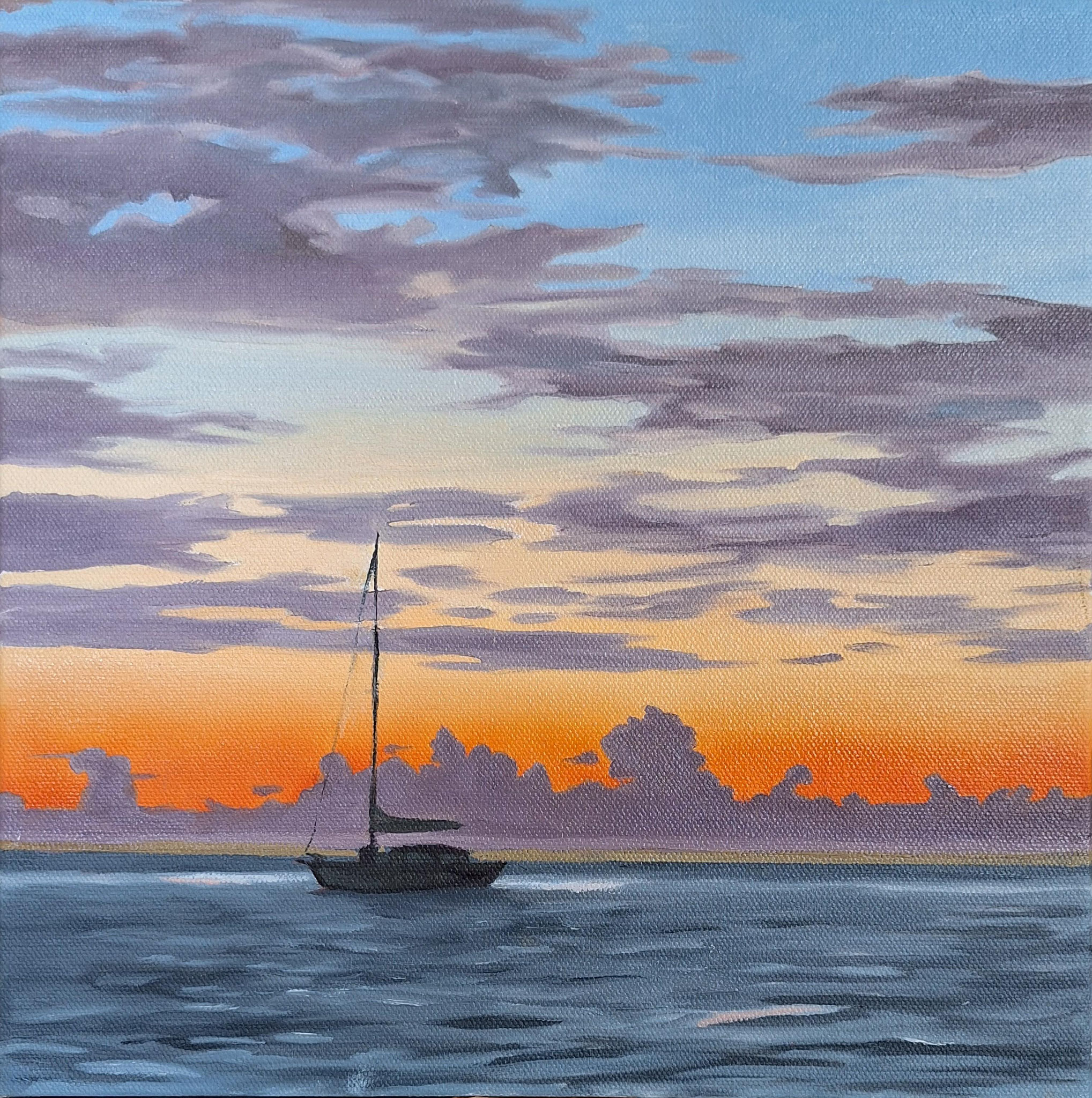 EVENING HOLD 12 x 12 oil 