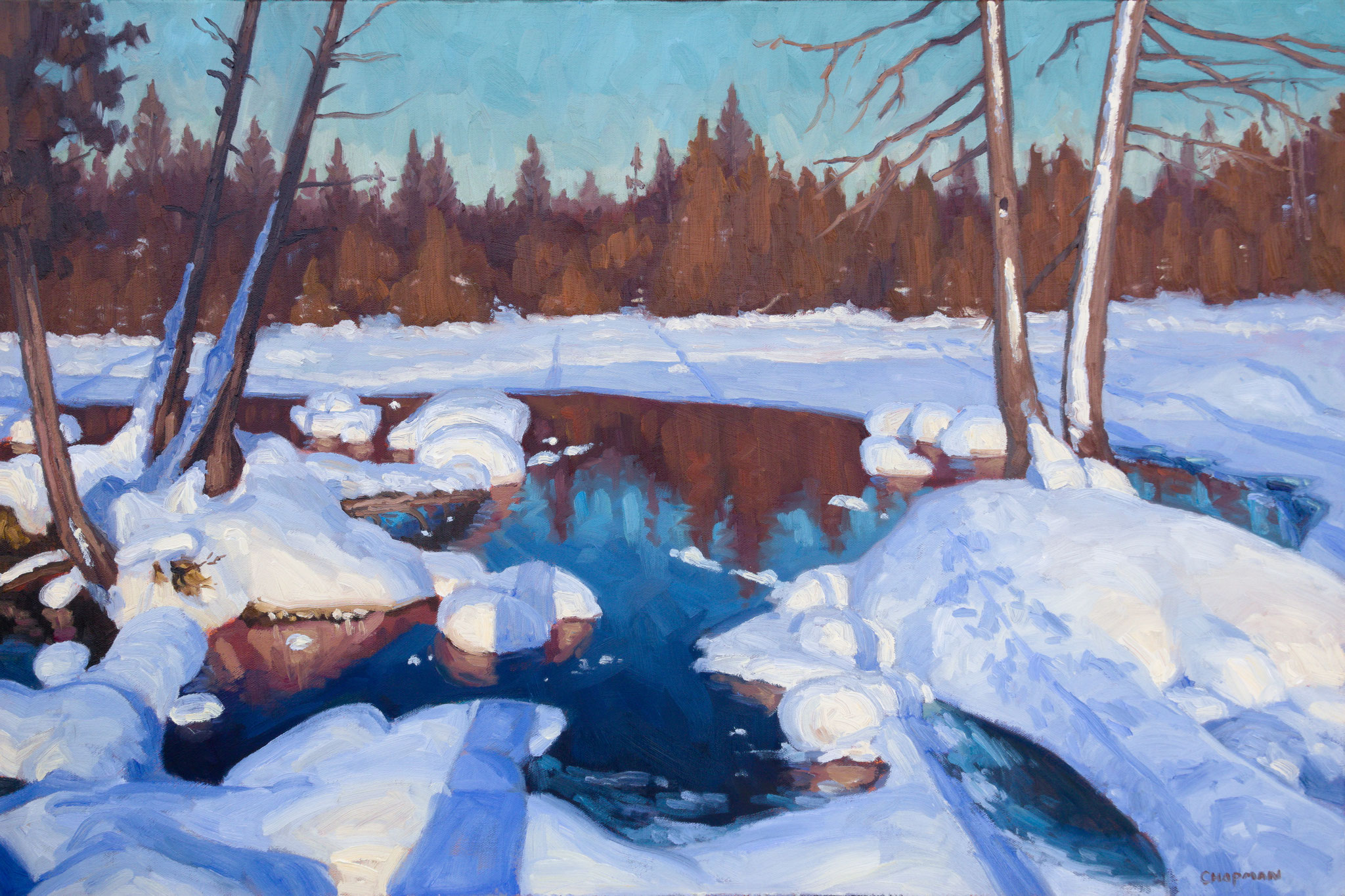 CRISP WINTER AFTERNOON 24 x 36 oil on canvas 