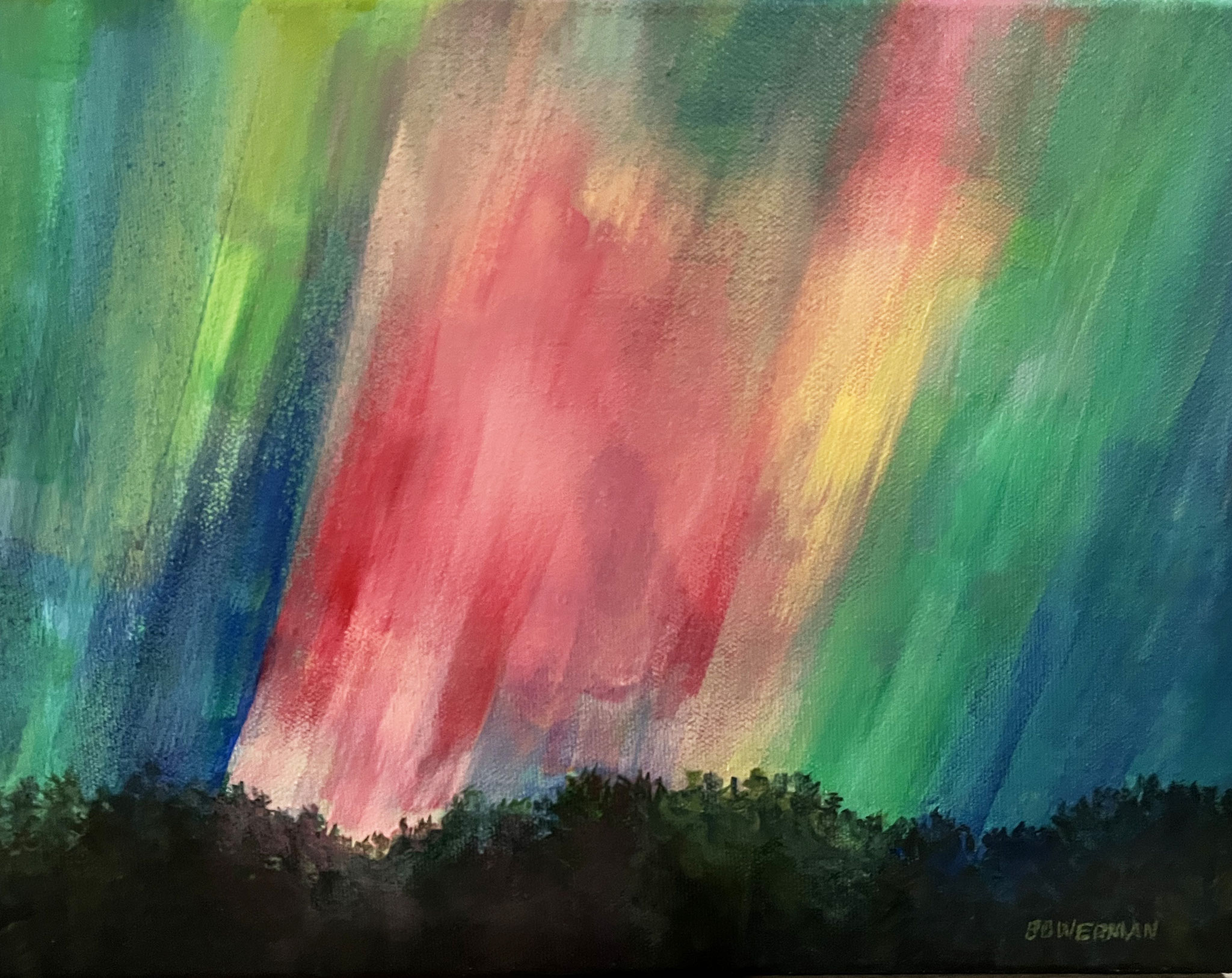 AURORA BOREALIS 2 9 x 12 acrylic