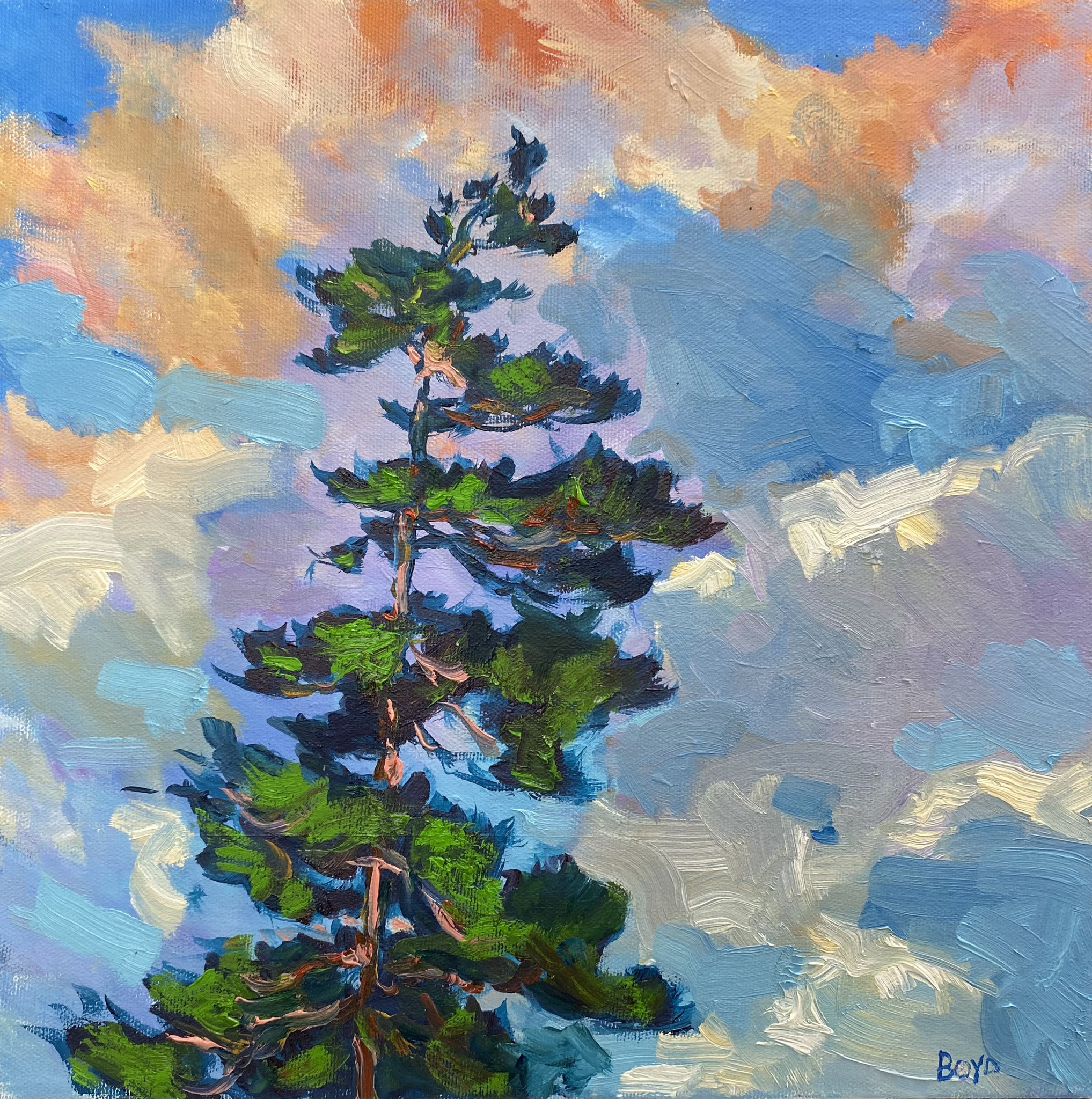 TOUCH THE SKY 12 x 12 oil 