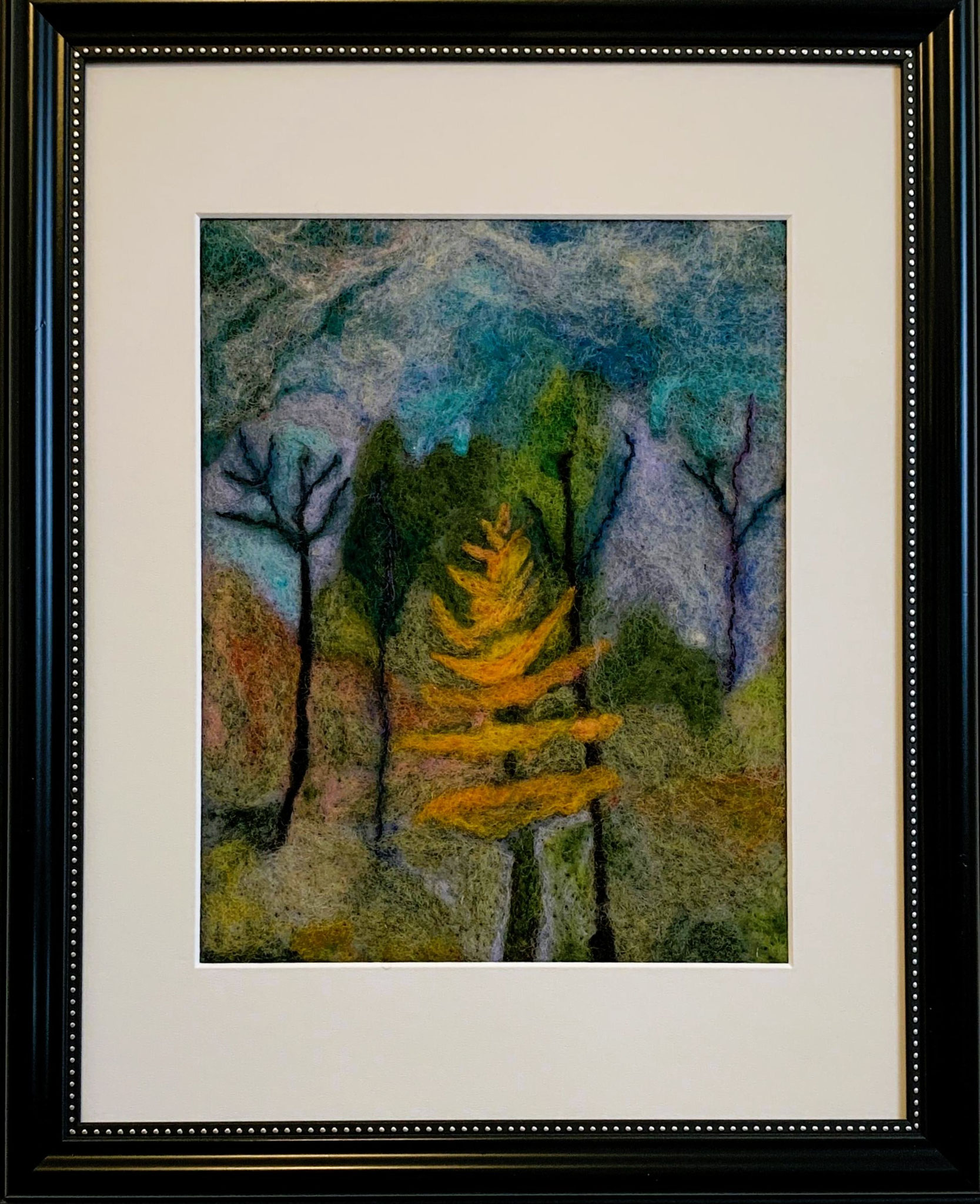 FALL TAMARACK 11 x 14 Fibre felting 