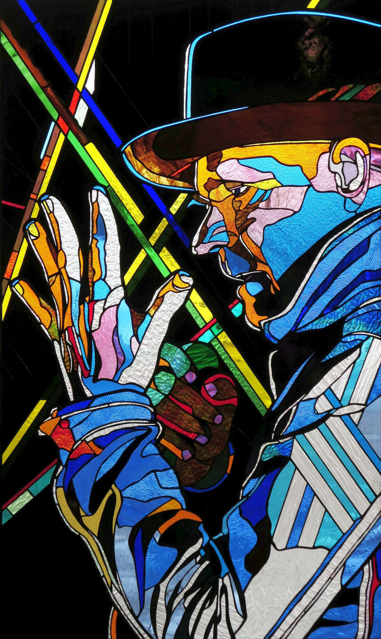 GORD DOWNIE 41 x 25 stained glass