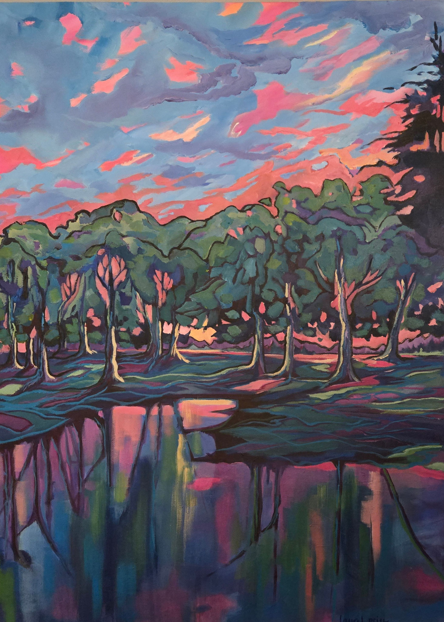 MAGENTA MORNING 36 x 24 oil 