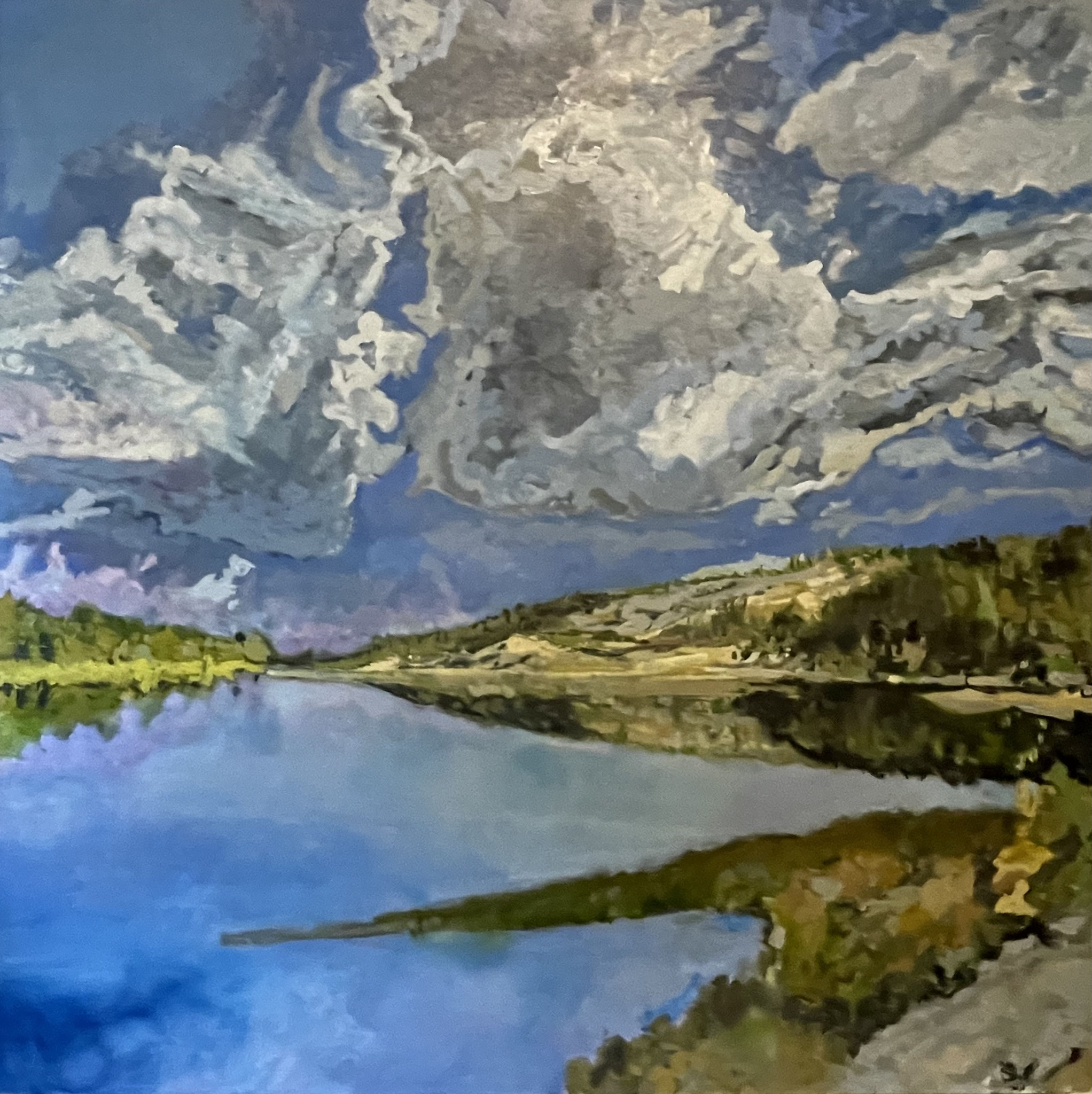 COBALT LAKE 48 x 48 oil by Lauren Satok