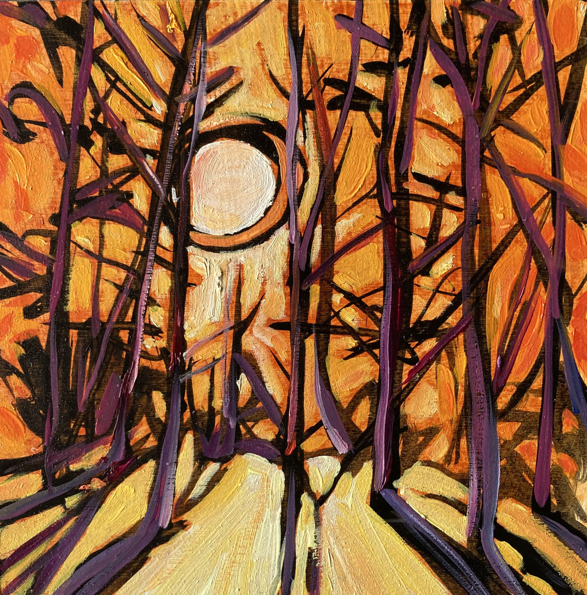 WALK IN THE WOODS series #3  6 x 6 acrylic 