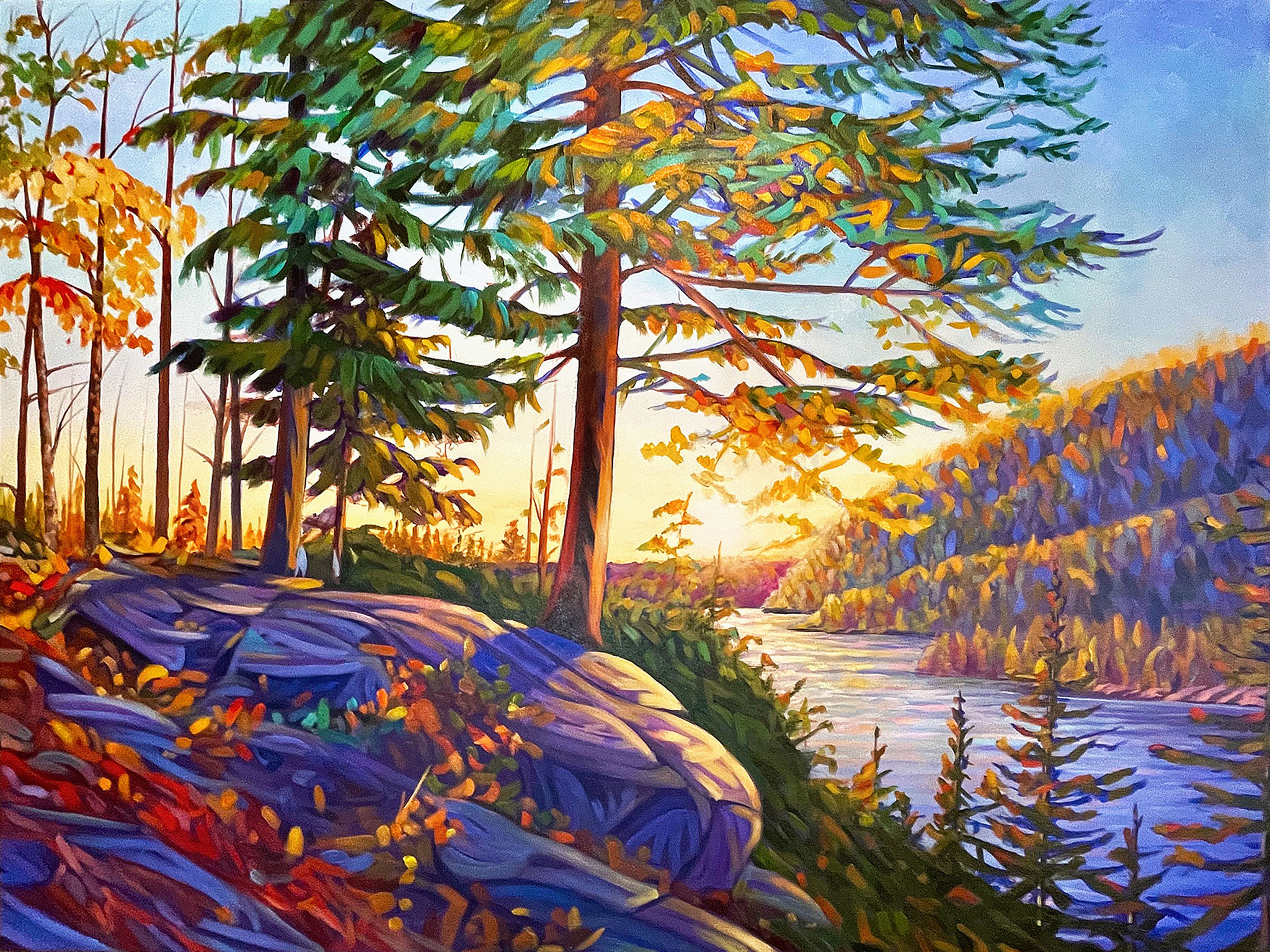 AS THE SUN RISES 36 x 48 acrylic 