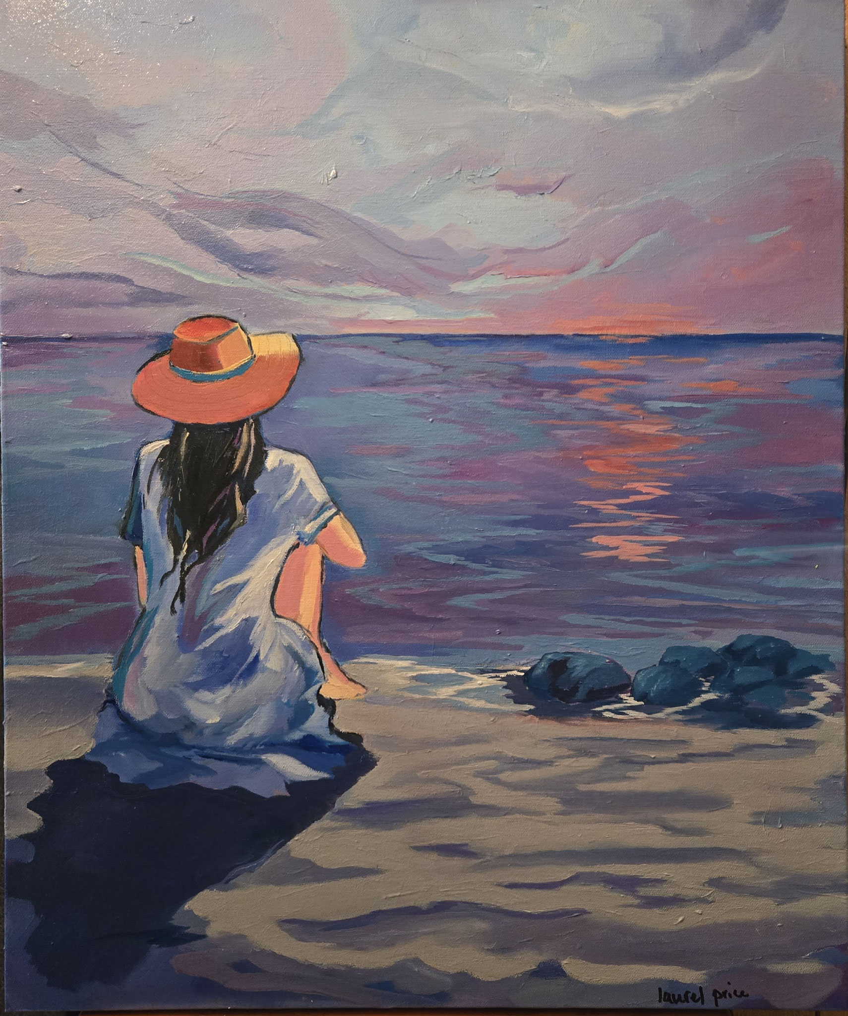 COME SIT WITH ME MY LOVE 24 x 20 oil 